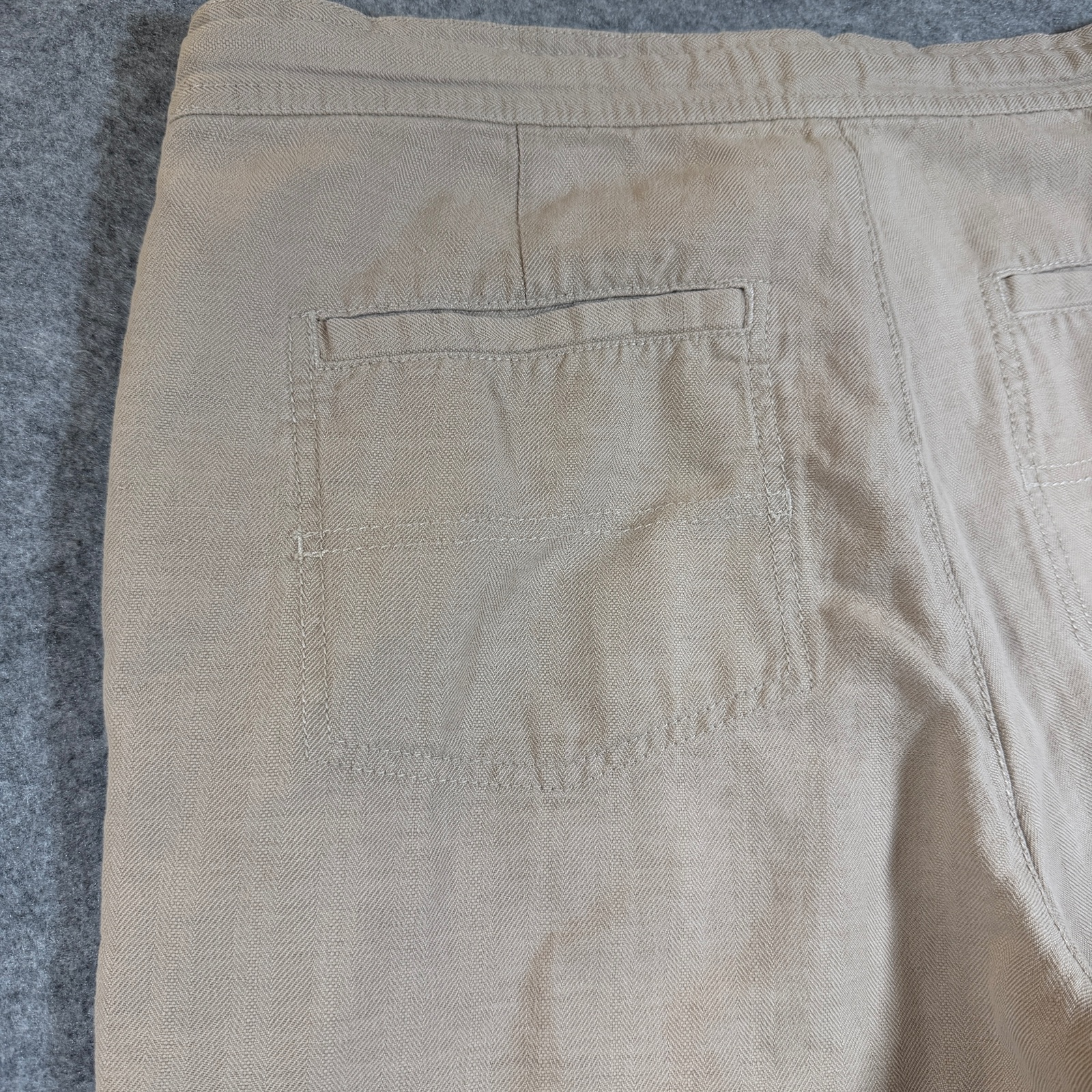 Calvin Klein Linen Pants Womens S Khaki High Rise Relaxed Fit Summer Trousers thumbnail 12