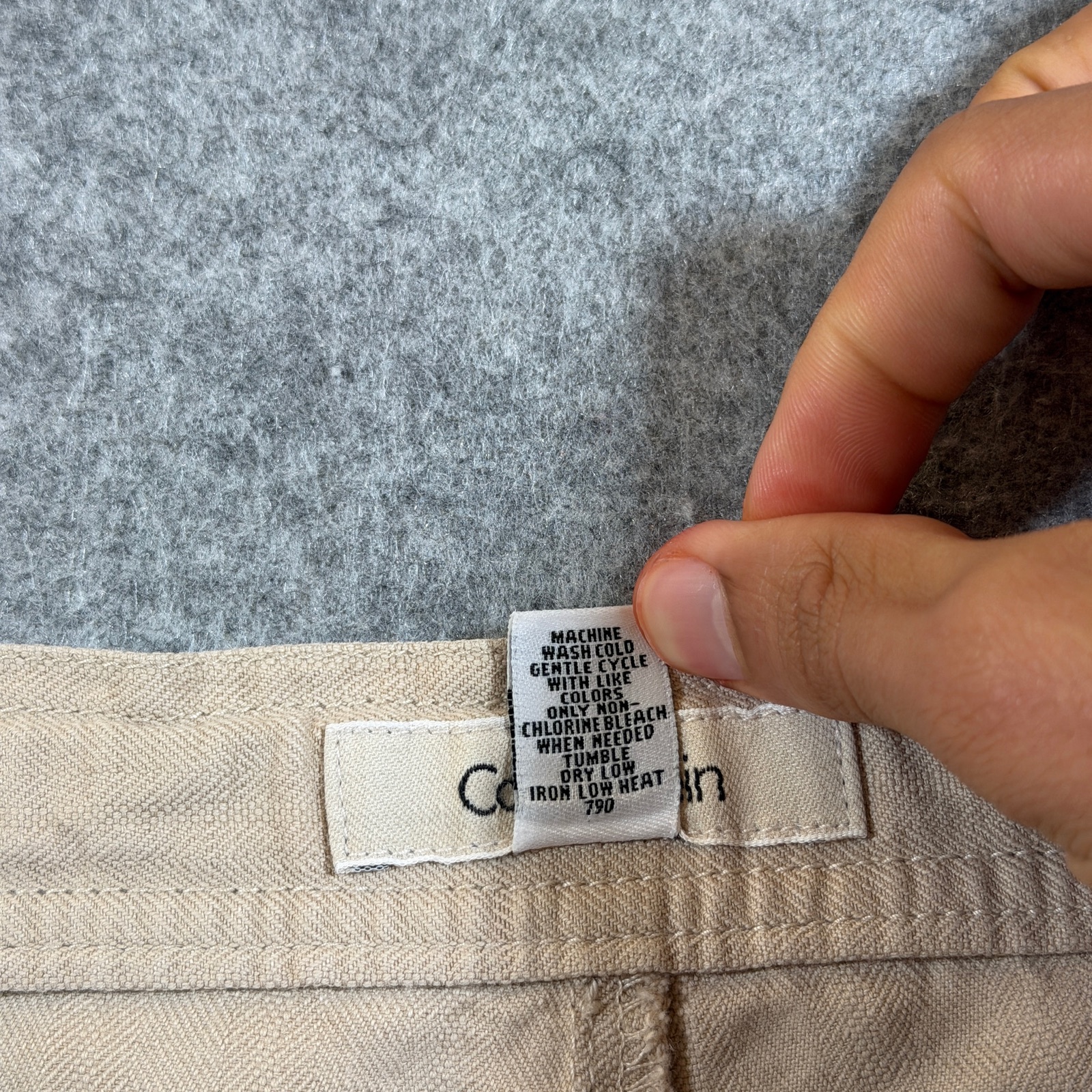 Calvin Klein Linen Pants Womens S Khaki High Rise Relaxed Fit Summer Trousers thumbnail 13