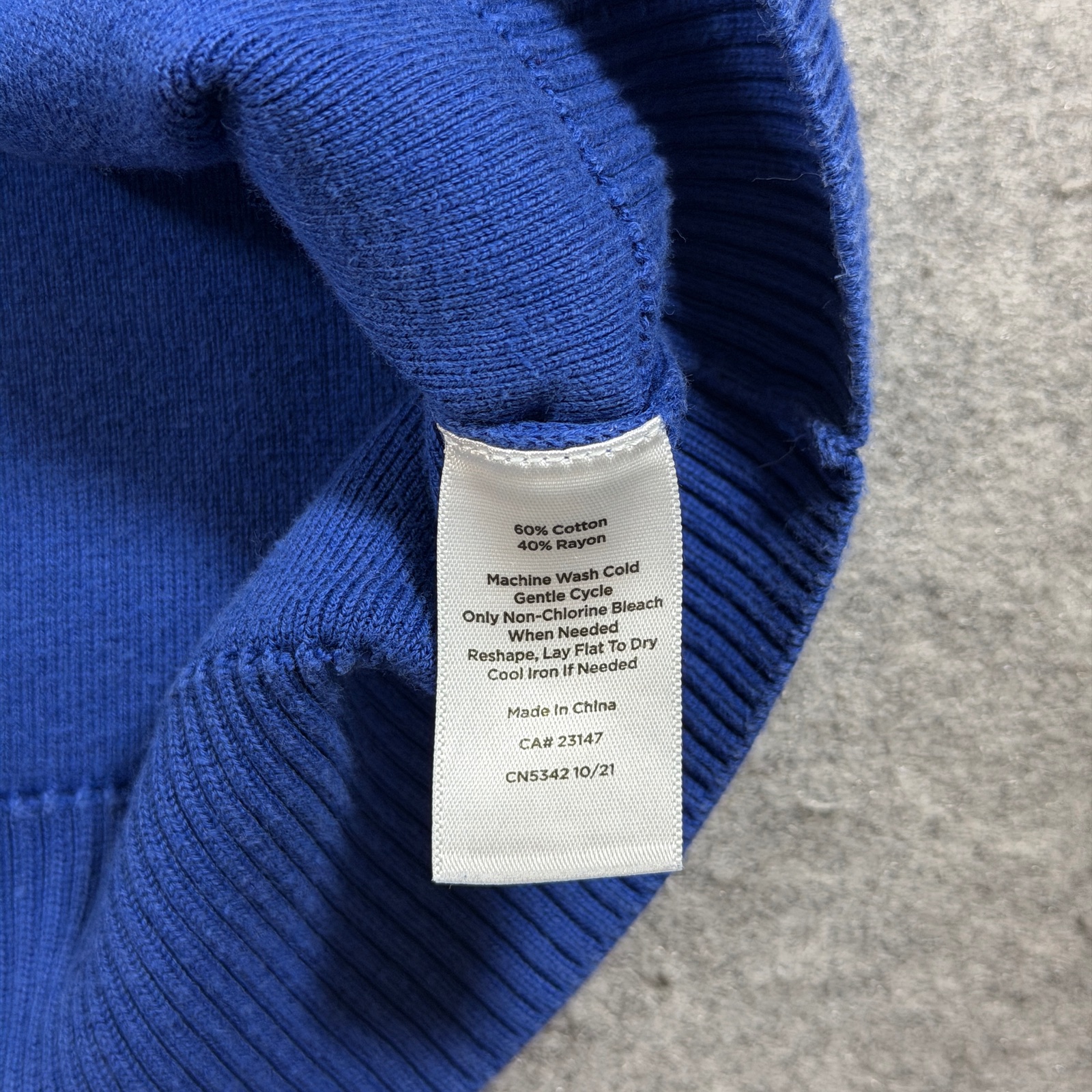 Talbots Sweater Womens L Blue Puff Sleeve Ribbed Knit Shoulder Button Cotton thumbnail 8