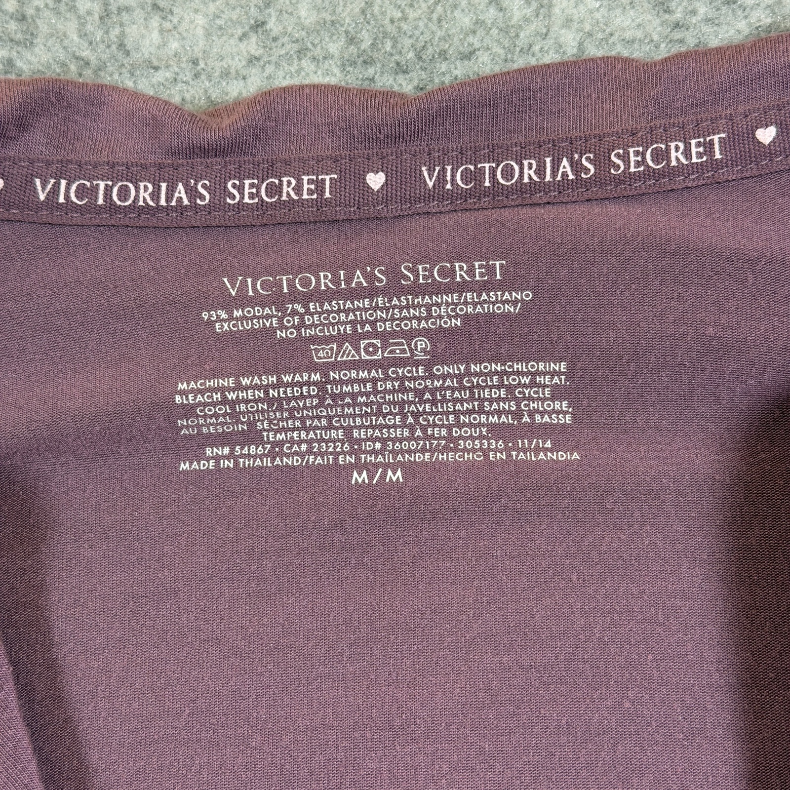 Victoria's Secret Sleep Shirt Nightgown Womens M Mauve Button Front Pocket Soft  thumbnail 4