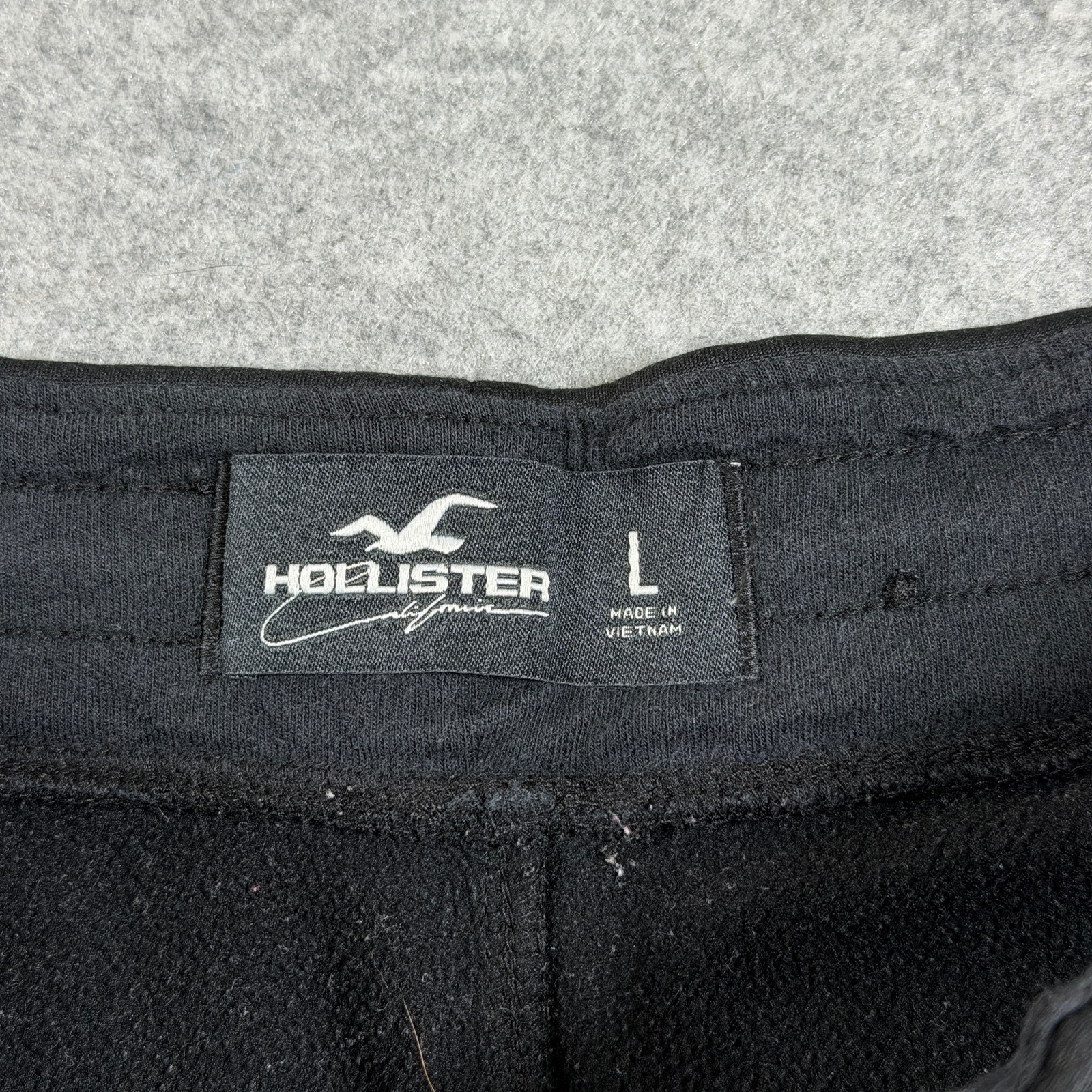 Hollister Sweat Shorts Mens L Black Logo Graphic Drawstring Athletic Lounge thumbnail 3