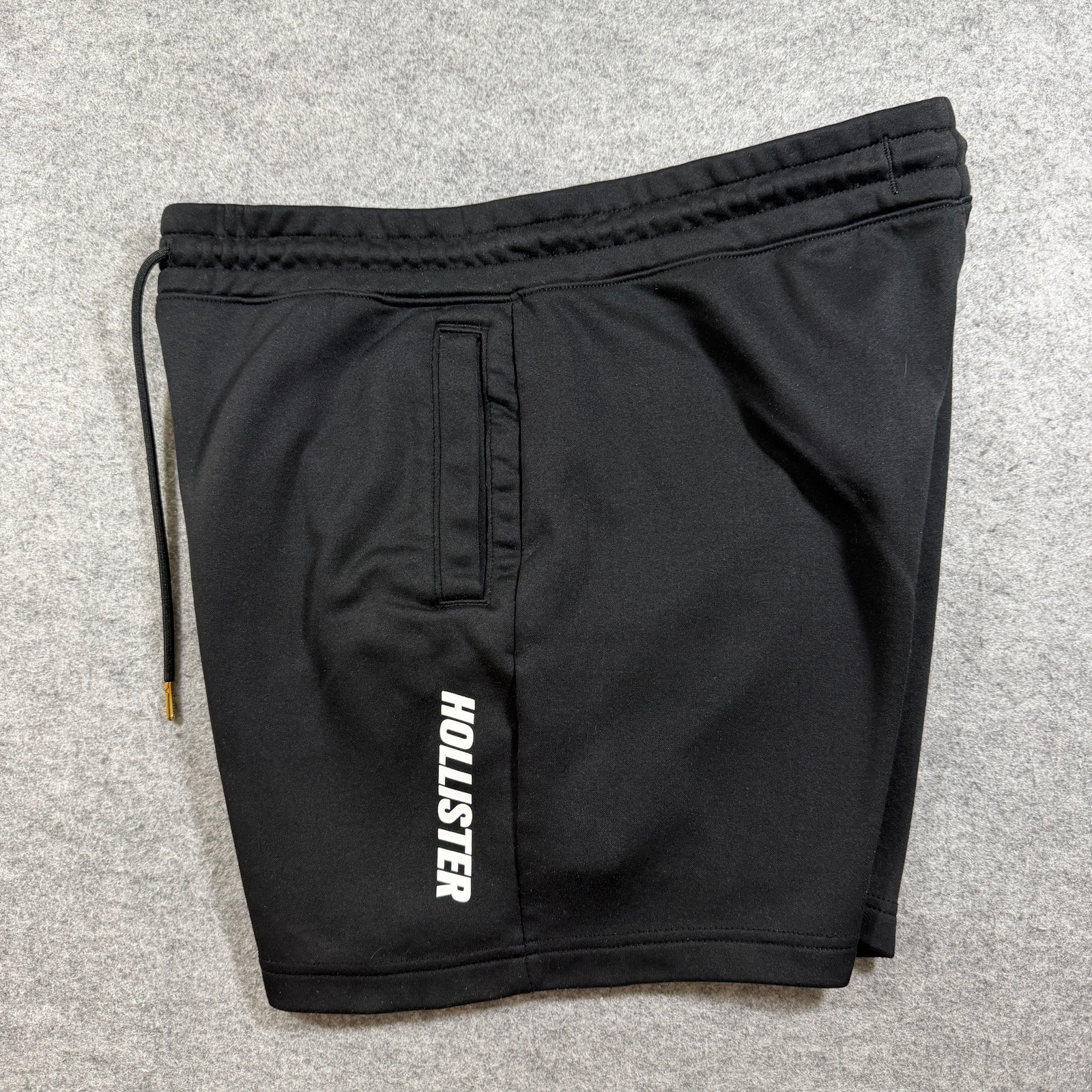Hollister Sweat Shorts Mens L Black Logo Graphic Drawstring Athletic Lounge thumbnail 4