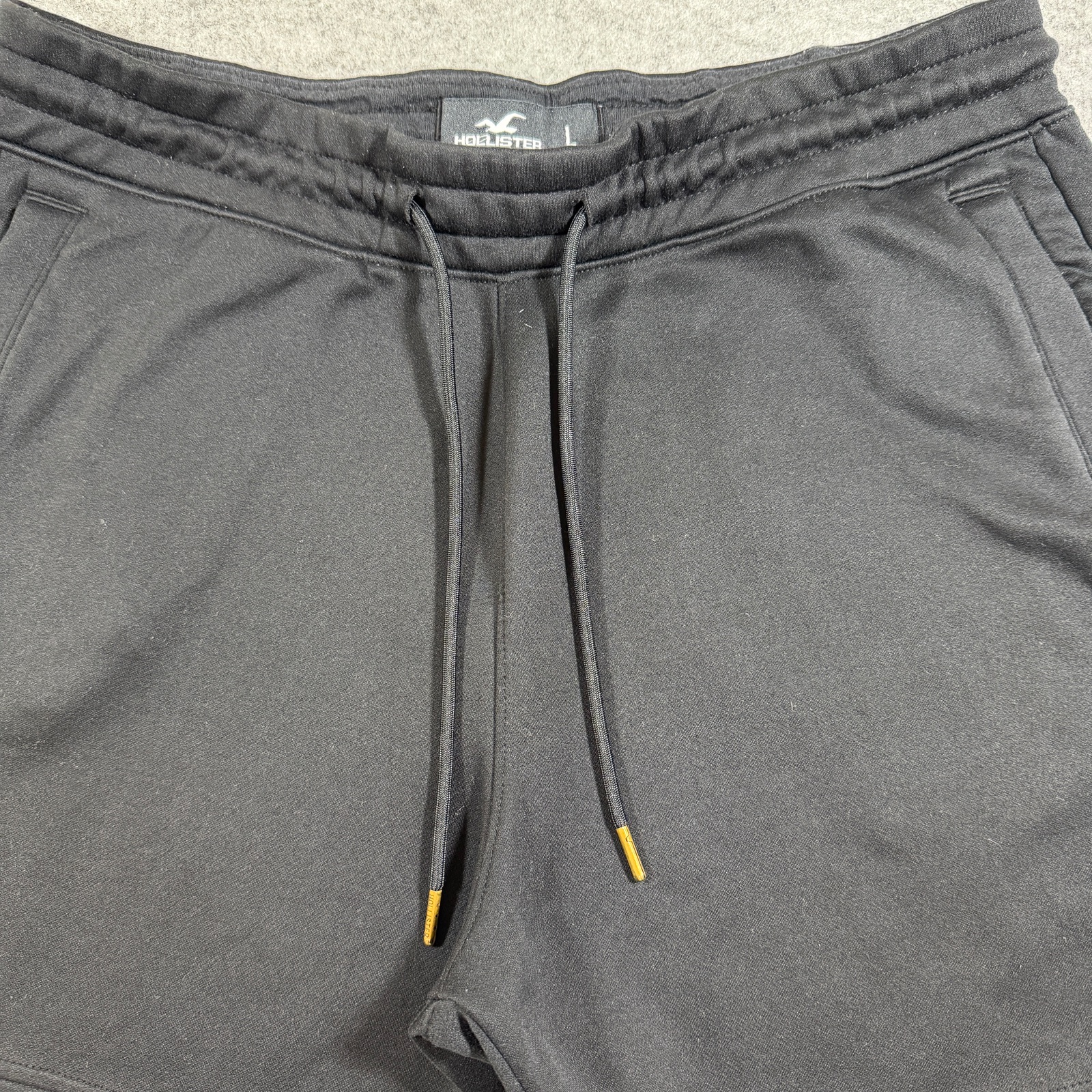 Hollister Sweat Shorts Mens L Black Logo Graphic Drawstring Athletic Lounge thumbnail 6