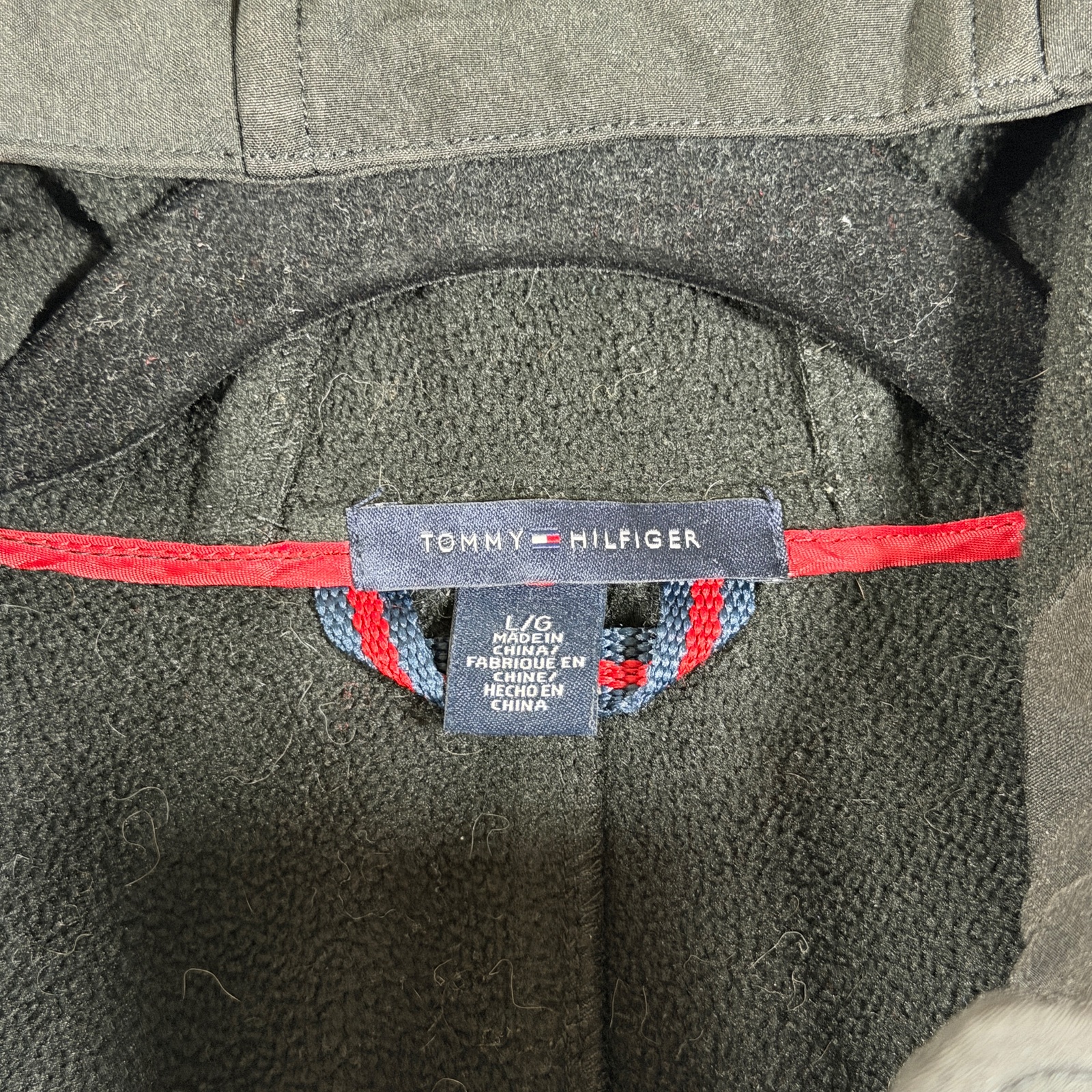 Tommy Hilfiger Soft Shell Jacket Womens L Black Hooded Full Zip Fleece Lined thumbnail 4