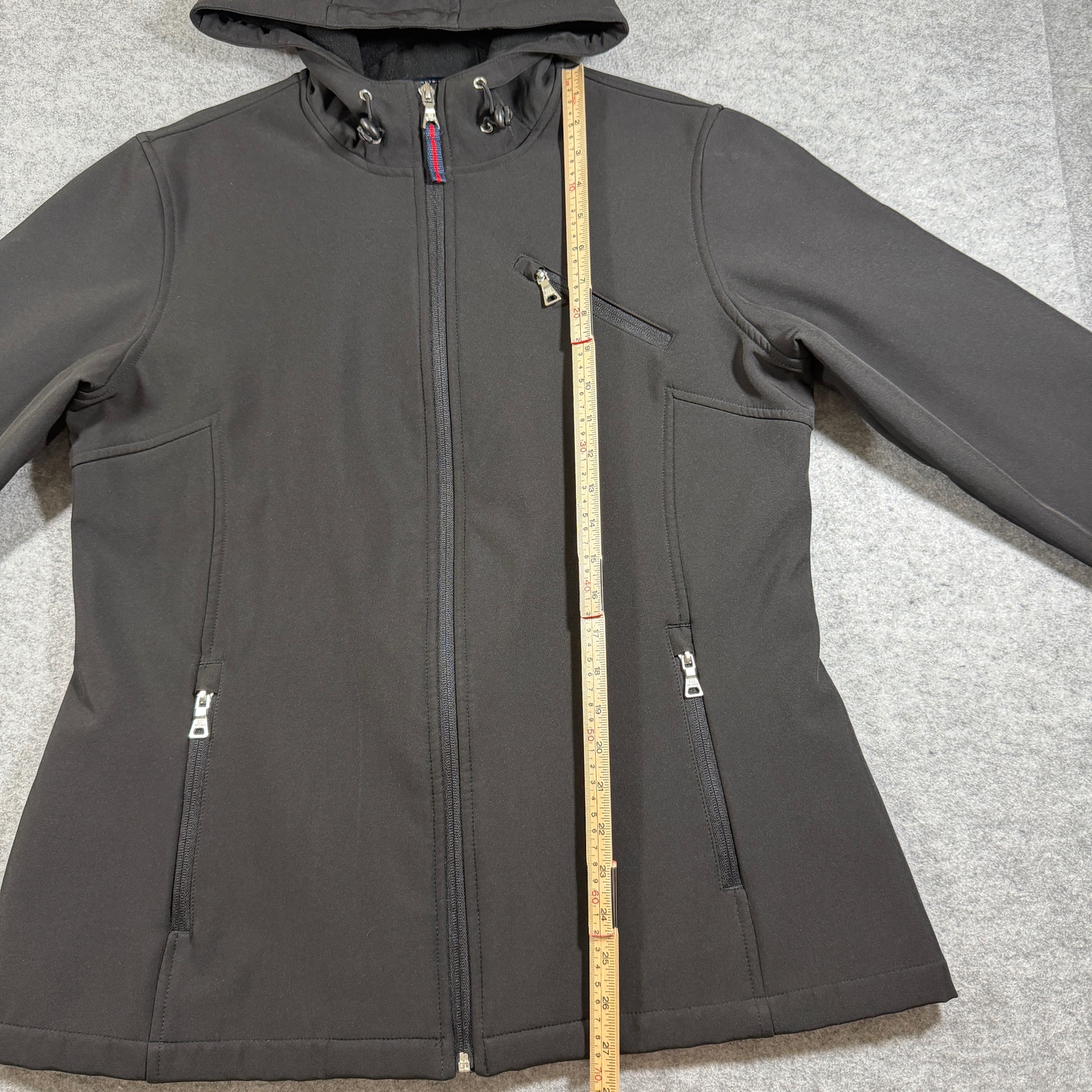 Tommy Hilfiger Soft Shell Jacket Womens L Black Hooded Full Zip Fleece Lined thumbnail 7