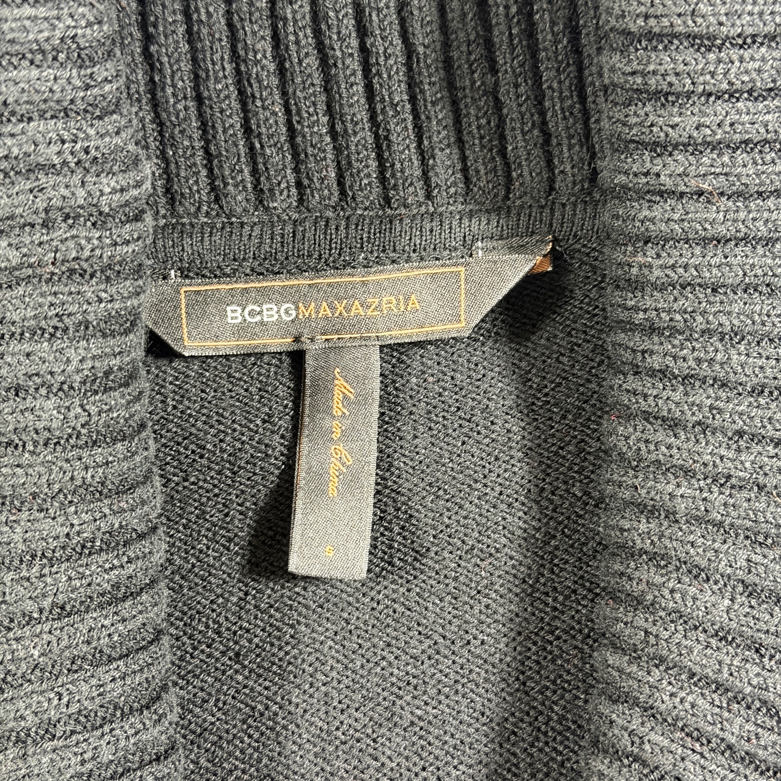 BCBGMAXAZRIA Cardigan Sweater Womens S Black Wrap Front Tie Belt Shawl Collar thumbnail 2