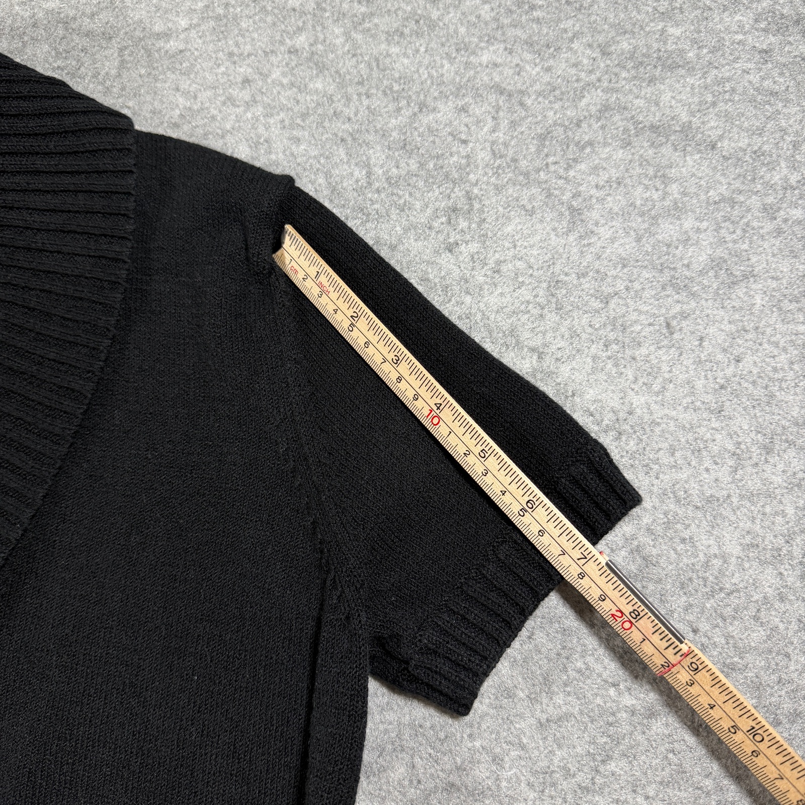 BCBGMAXAZRIA Cardigan Sweater Womens S Black Wrap Front Tie Belt Shawl Collar thumbnail 5