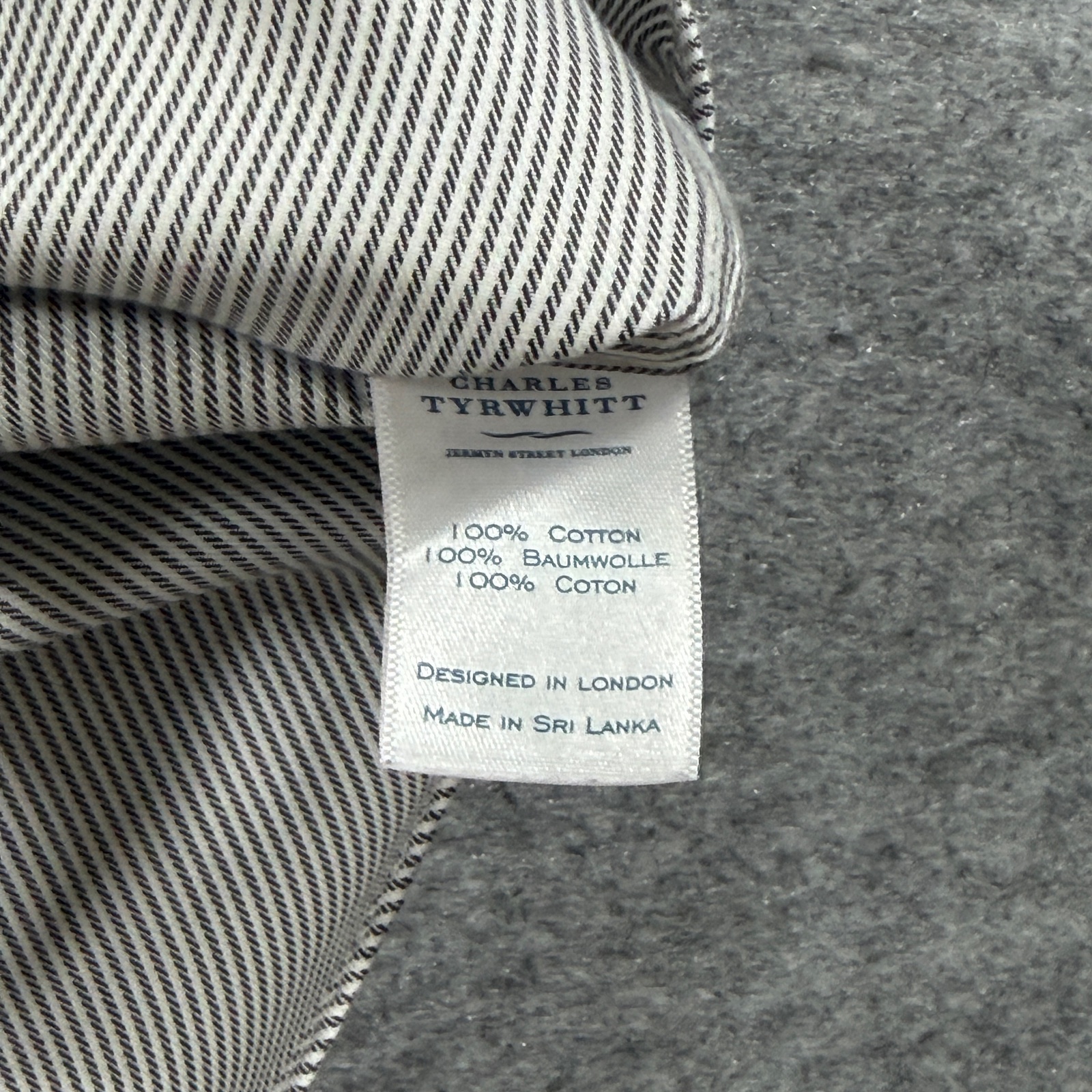 Charles Tyrwhitt Dress Shirt Men 16/34 (L) Black White Striped Slim Fit Non Iron thumbnail 7