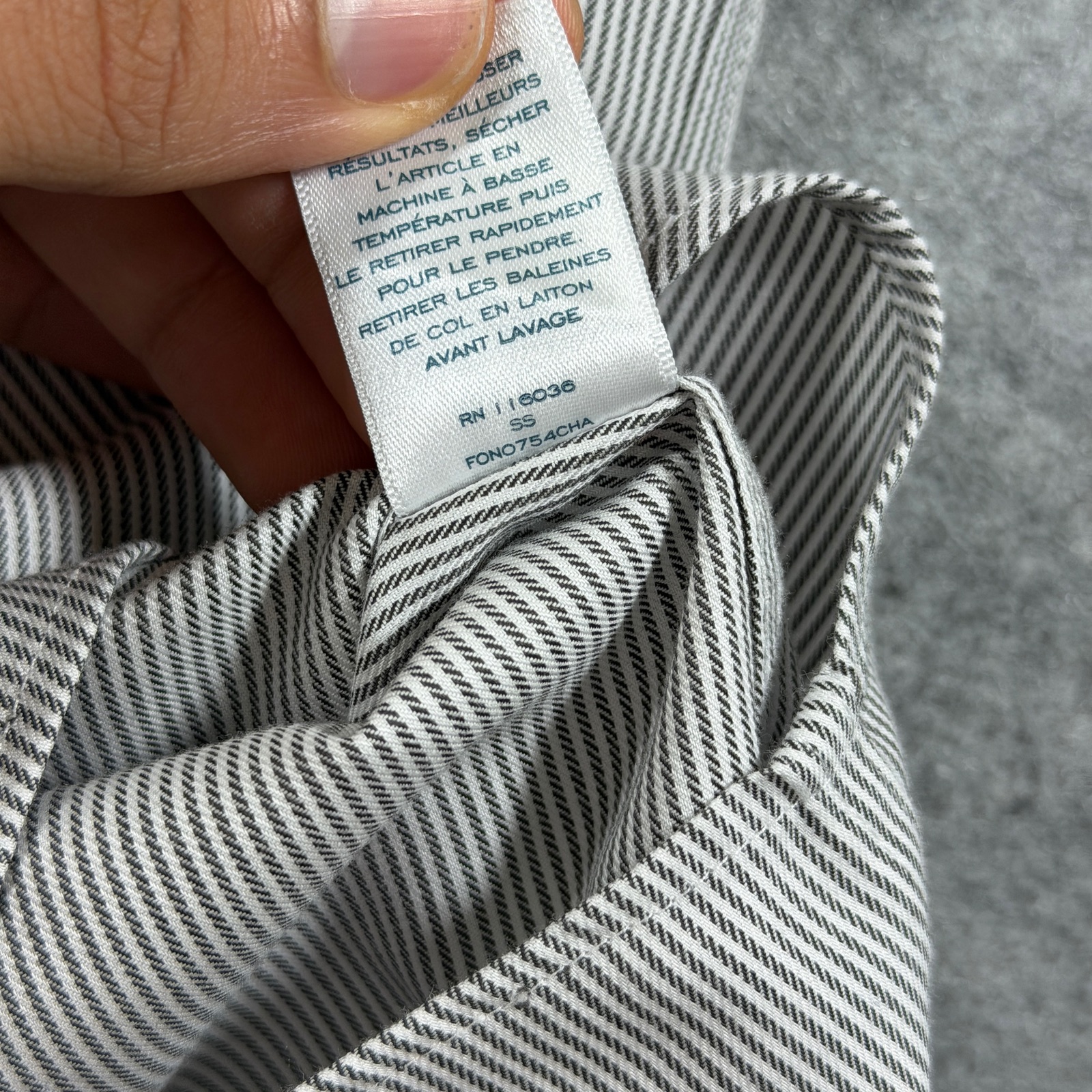 Charles Tyrwhitt Dress Shirt Men 16/34 (L) Black White Striped Slim Fit Non Iron thumbnail 8