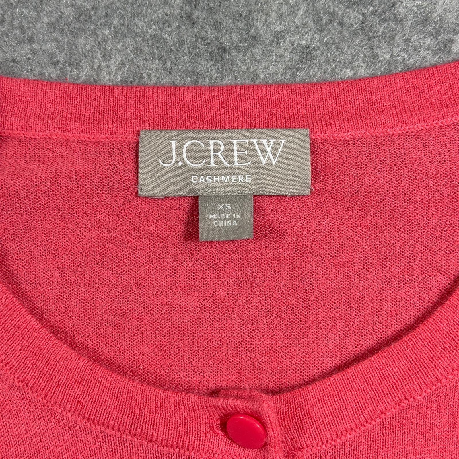 J.Crew 100% Cashmere Cardigan Womens XS Pink Coral Crop Button Front Crew Neck thumbnail 3