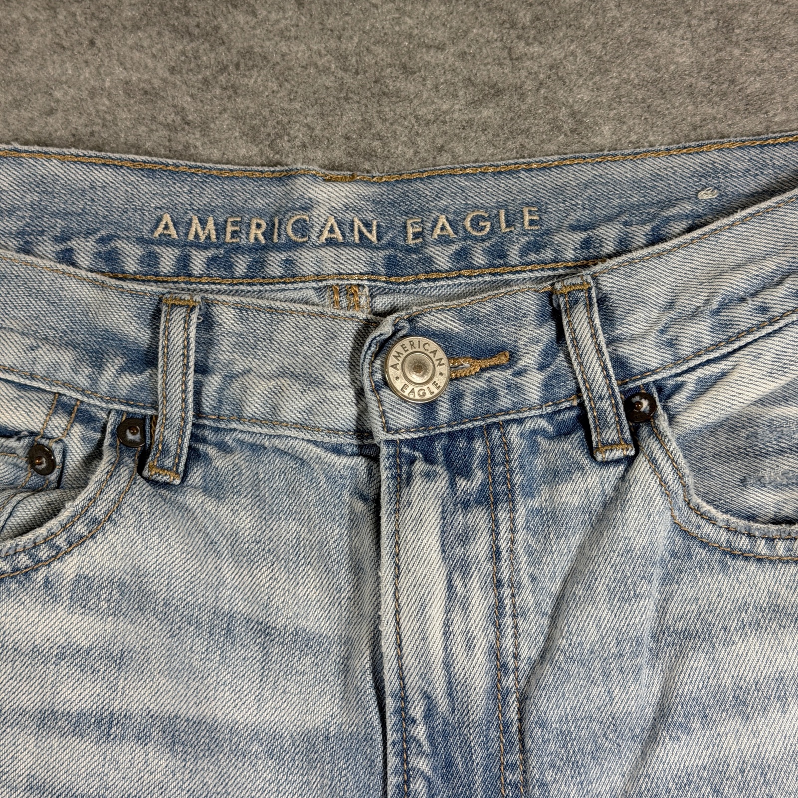 American Eagle 90s Boyfriend Jeans Womens 8 Regular Light Wash Stretch Denim thumbnail 10