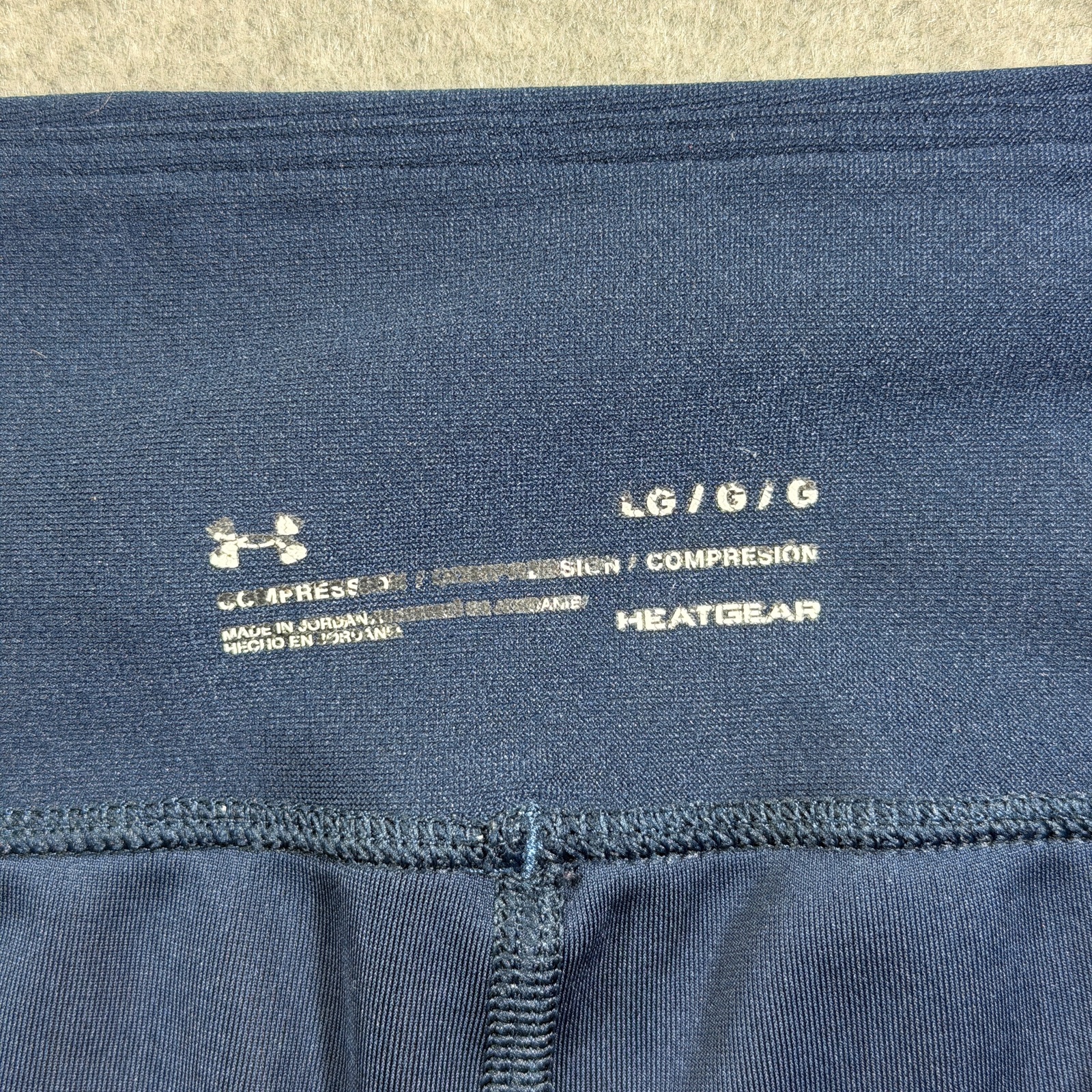 Under Armour HeatGear Leggings Womens L Navy Compression Ankle Zip Workout Yoga thumbnail 4