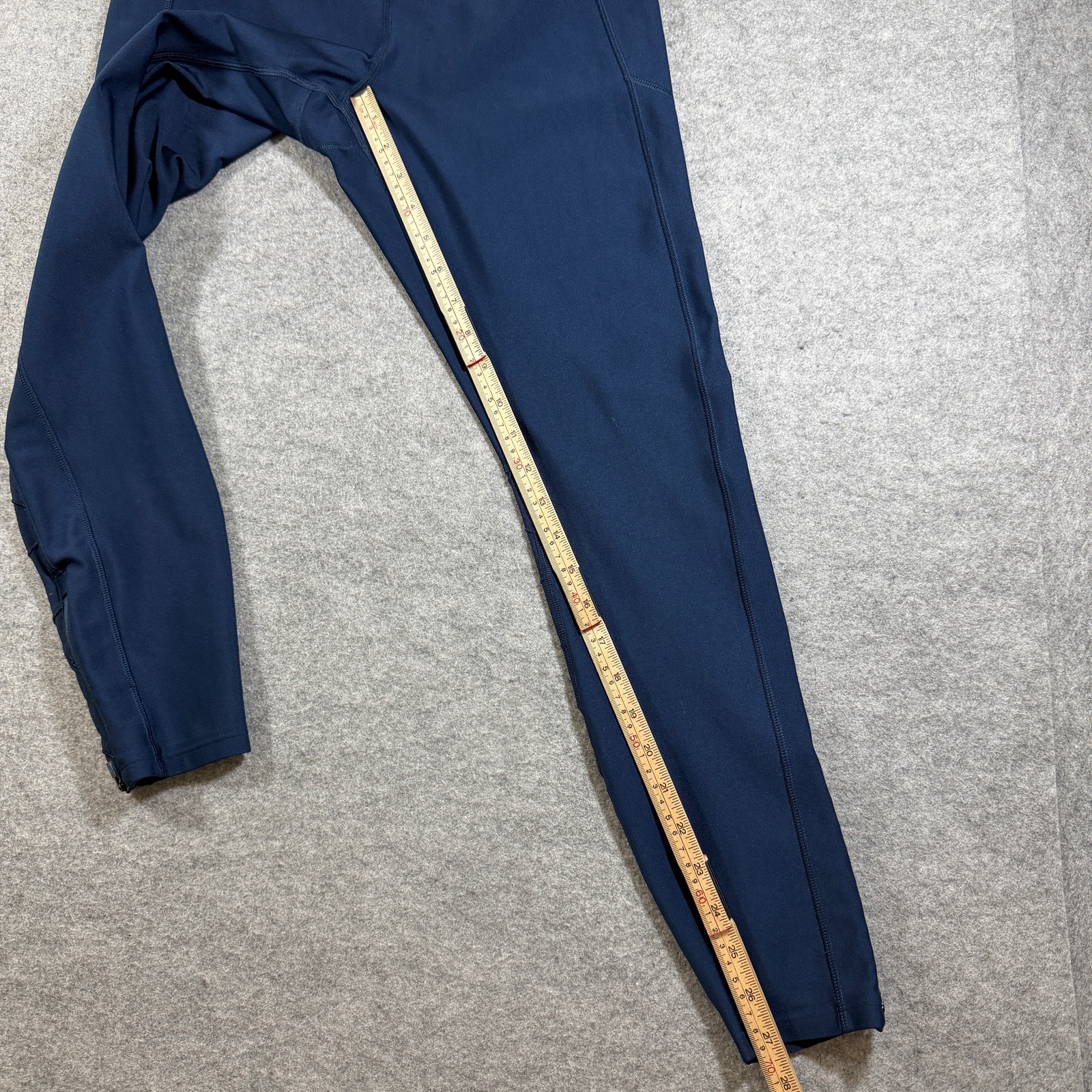 Under Armour HeatGear Leggings Womens L Navy Compression Ankle Zip Workout Yoga thumbnail 6