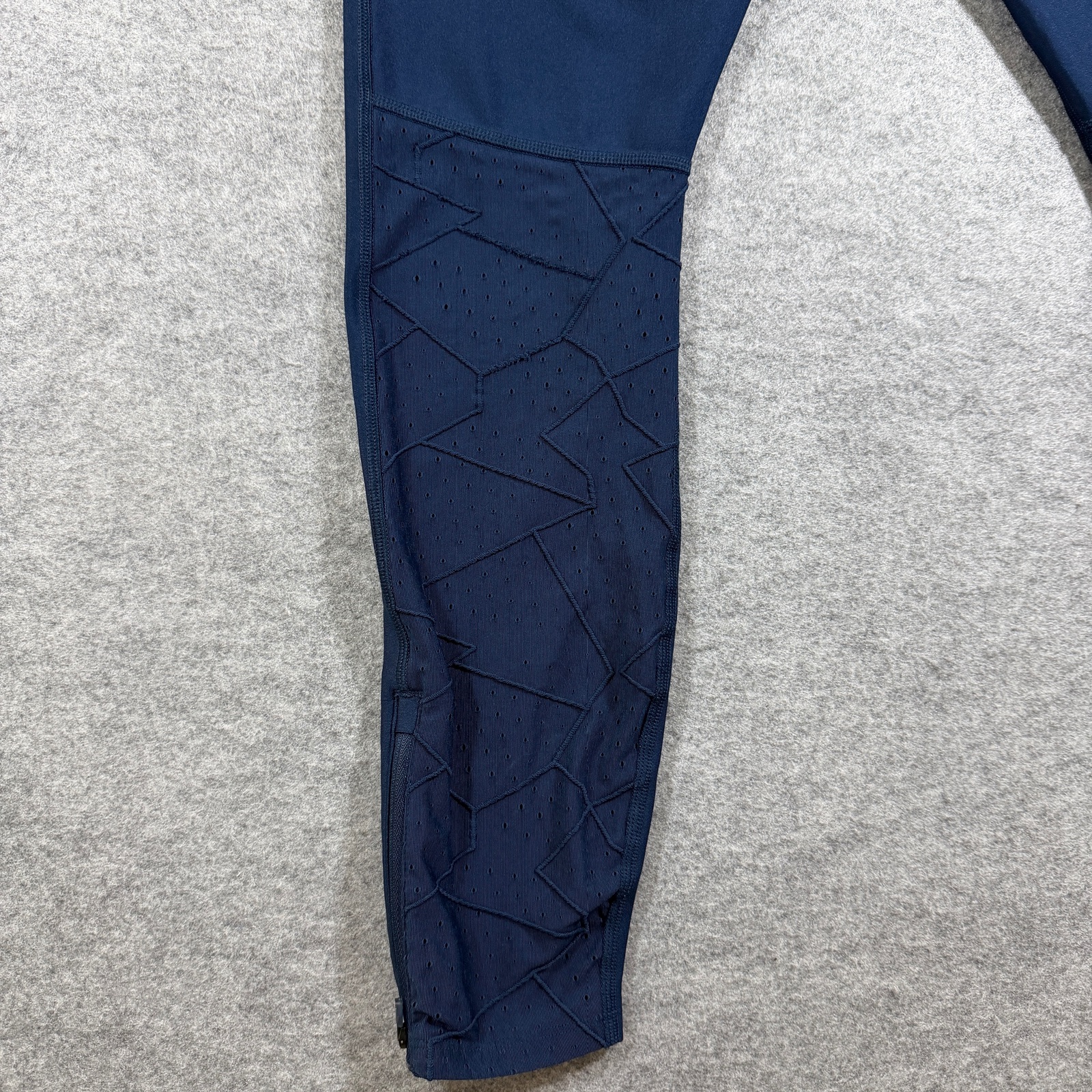 Under Armour HeatGear Leggings Womens L Navy Compression Ankle Zip Workout Yoga thumbnail 8