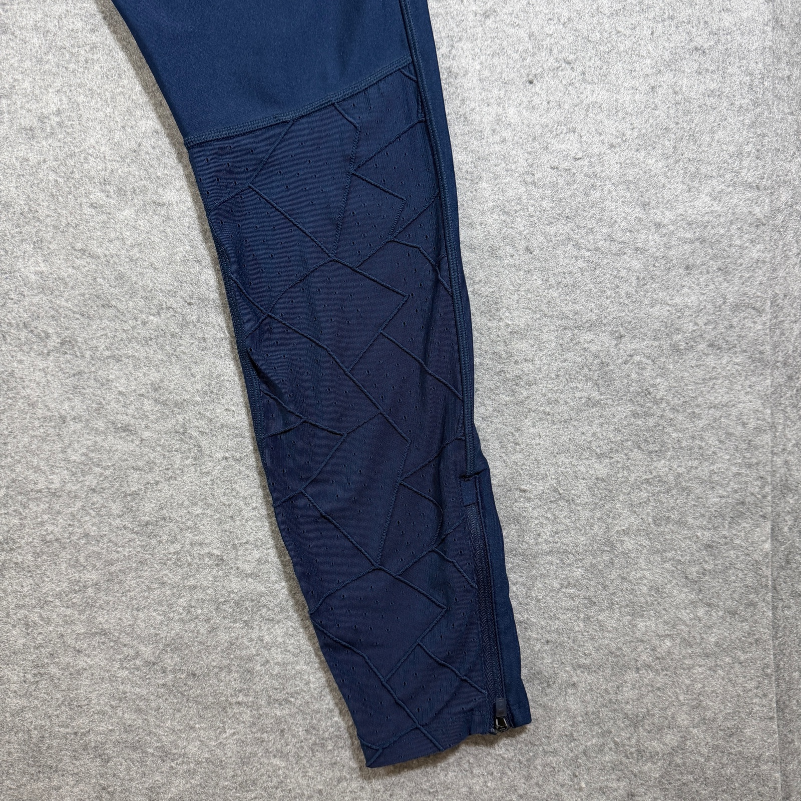 Under Armour HeatGear Leggings Womens L Navy Compression Ankle Zip Workout Yoga thumbnail 9