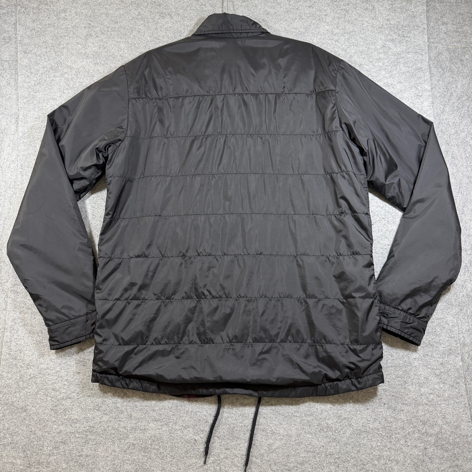 Dickies Coach's Flannel Lined Jacket Mens L Black Quilted Snap Front Workwear thumbnail 2