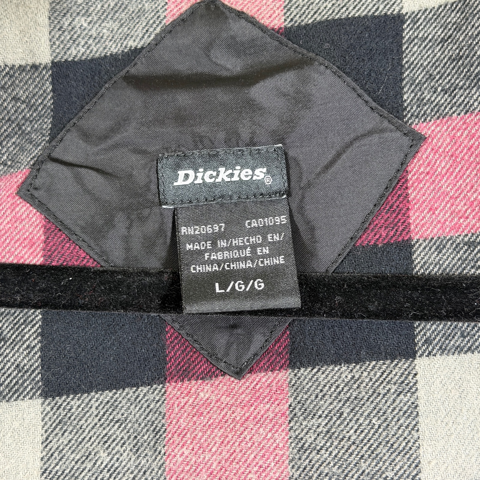 Dickies Coach's Flannel Lined Jacket Mens L Black Quilted Snap Front Workwear thumbnail 4