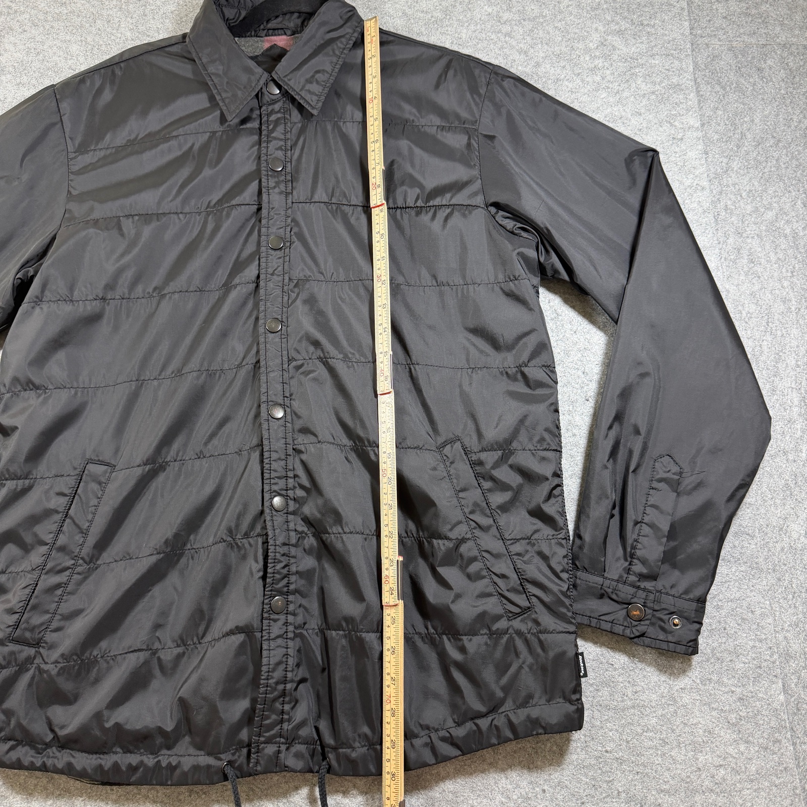 Dickies Coach's Flannel Lined Jacket Mens L Black Quilted Snap Front Workwear thumbnail 6