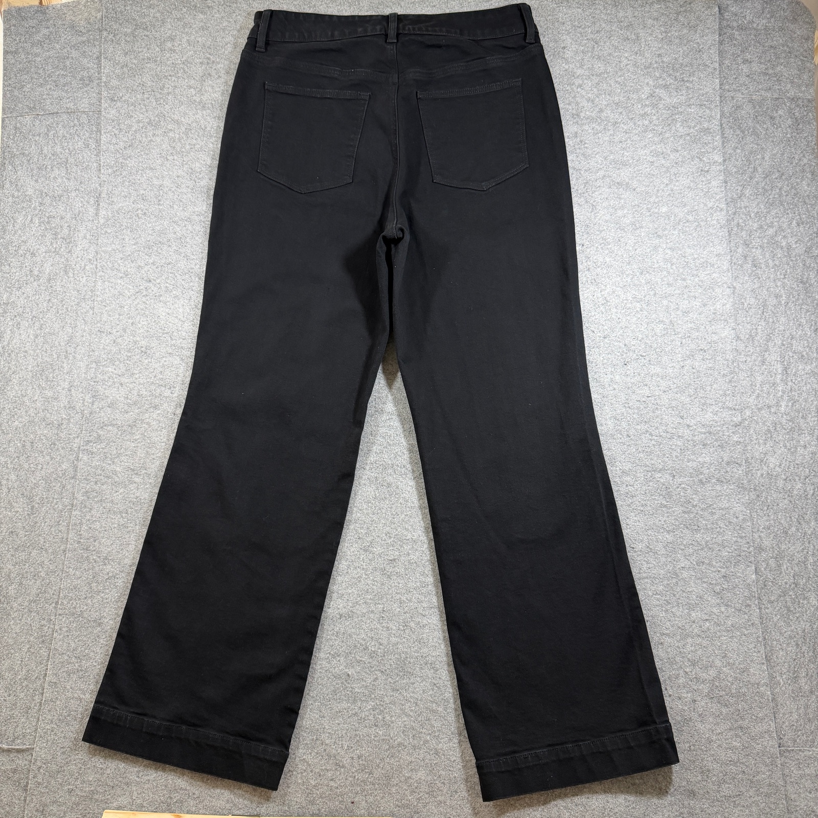Talbots Jeans Womens 14 Black Wide Leg Flare High Rise Button Pocket Stretch thumbnail 2