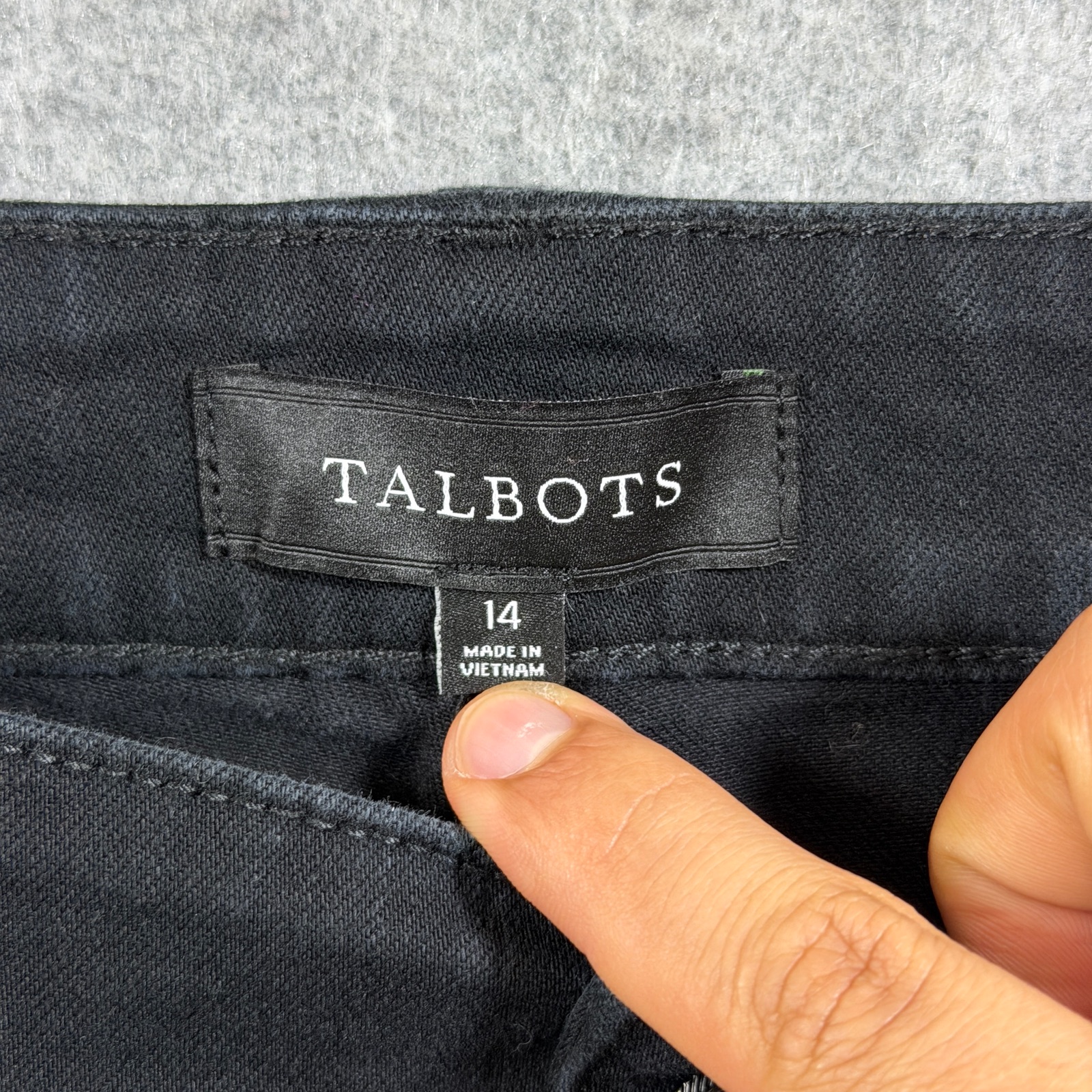 Talbots Jeans Womens 14 Black Wide Leg Flare High Rise Button Pocket Stretch thumbnail 3