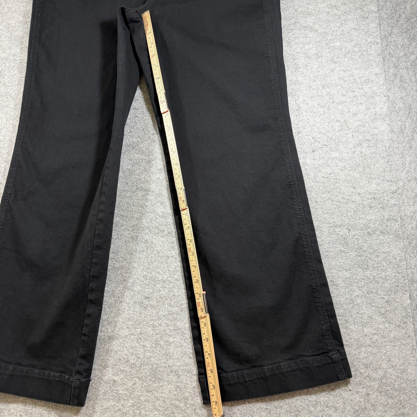 Talbots Jeans Womens 14 Black Wide Leg Flare High Rise Button Pocket Stretch thumbnail 7