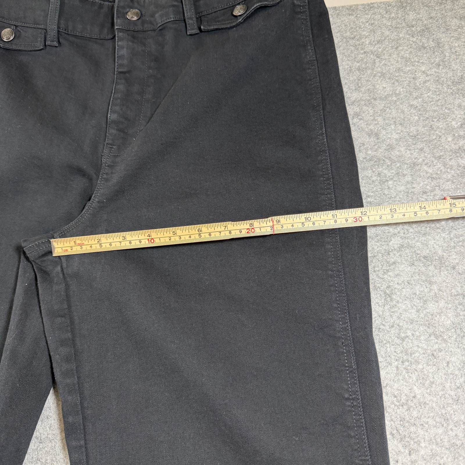 Talbots Jeans Womens 14 Black Wide Leg Flare High Rise Button Pocket Stretch thumbnail 8
