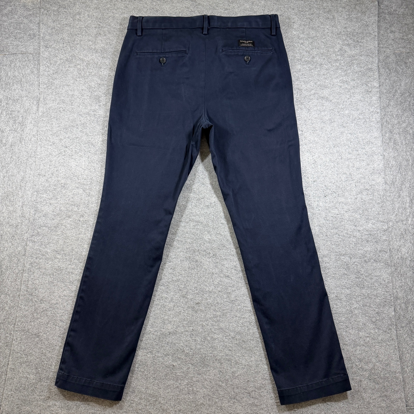 Banana Republic Fulton Skinny Fit Pants Mens 33x30 Navy Stretch Cotton Casual