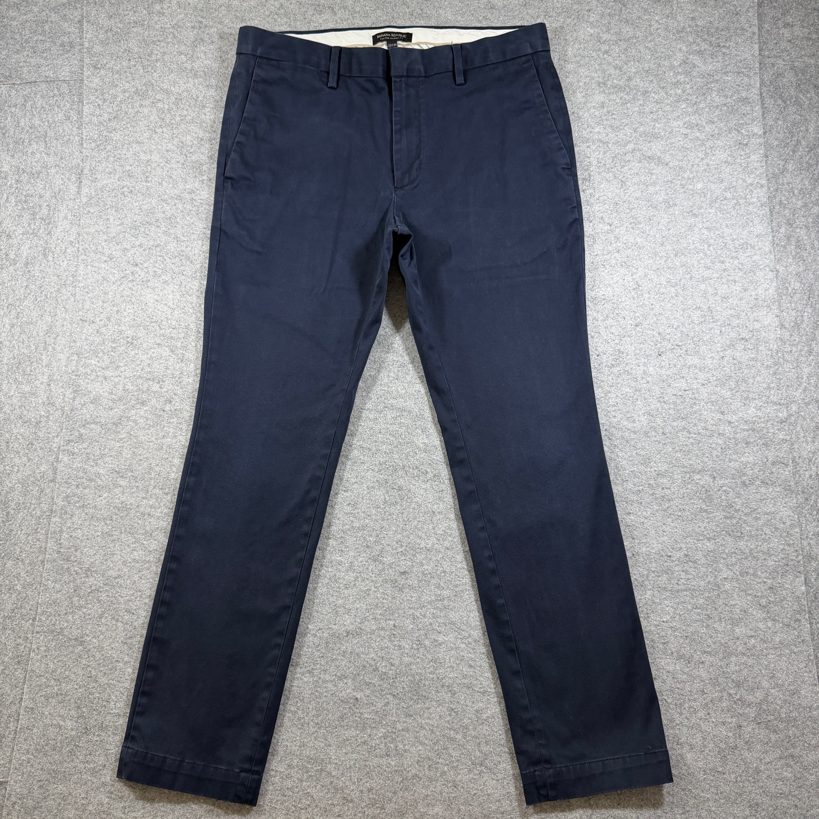 Banana Republic Fulton Skinny Fit Pants Mens 33x30 Navy Stretch Cotton Casual thumbnail 2