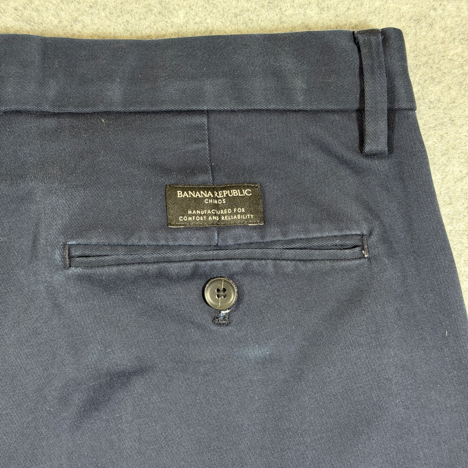 Banana Republic Fulton Skinny Fit Pants Mens 33x30 Navy Stretch Cotton Casual thumbnail 3