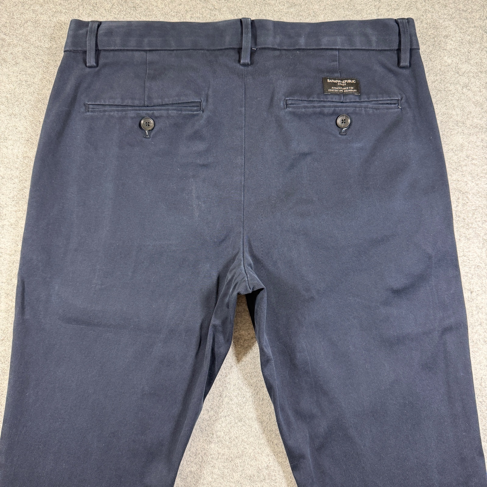 Banana Republic Fulton Skinny Fit Pants Mens 33x30 Navy Stretch Cotton Casual thumbnail 4
