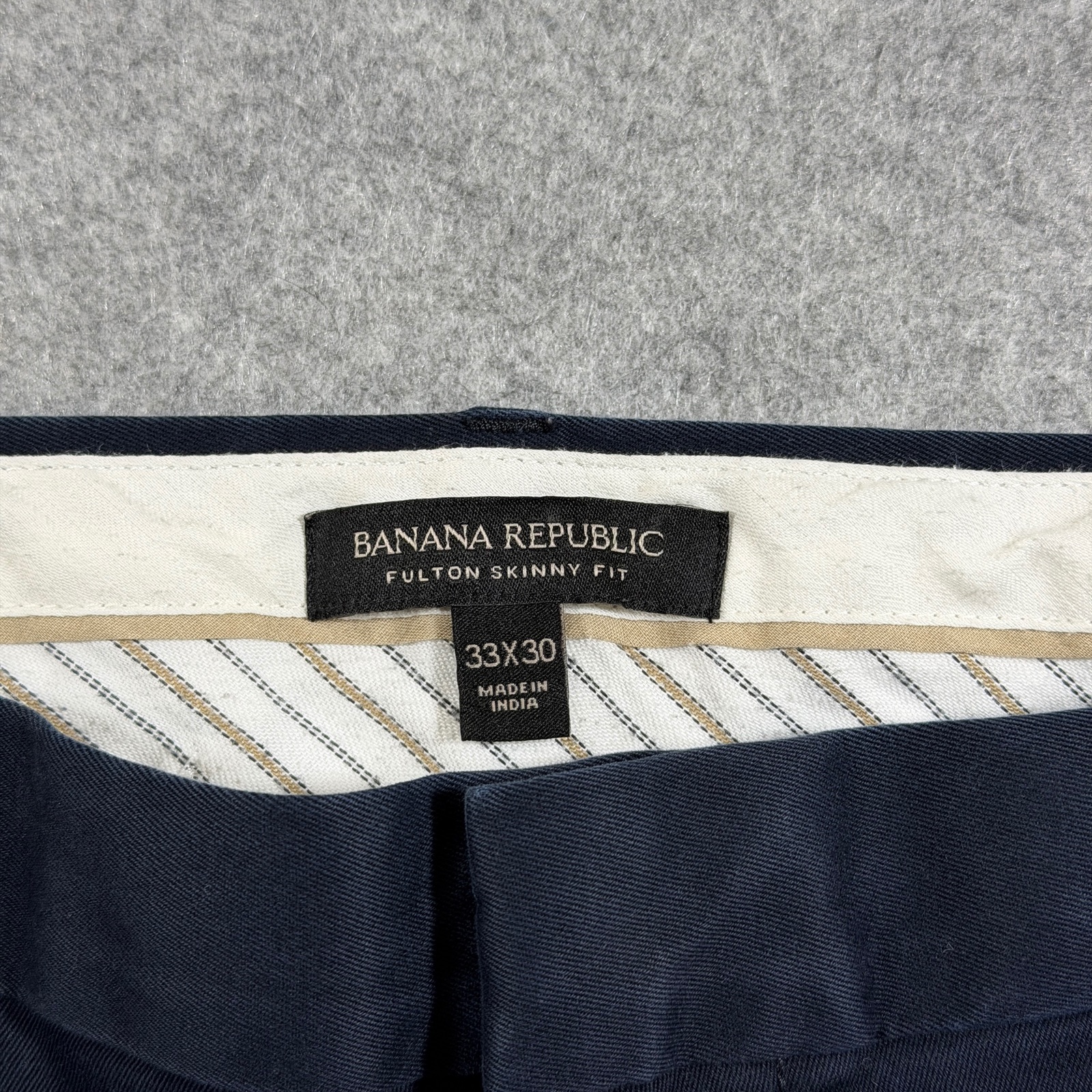 Banana Republic Fulton Skinny Fit Pants Mens 33x30 Navy Stretch Cotton Casual thumbnail 5