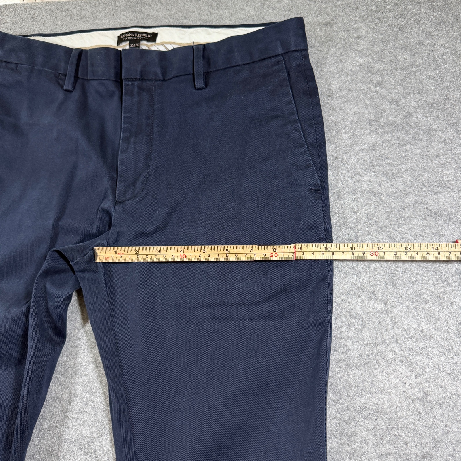 Banana Republic Fulton Skinny Fit Pants Mens 33x30 Navy Stretch Cotton Casual thumbnail 8