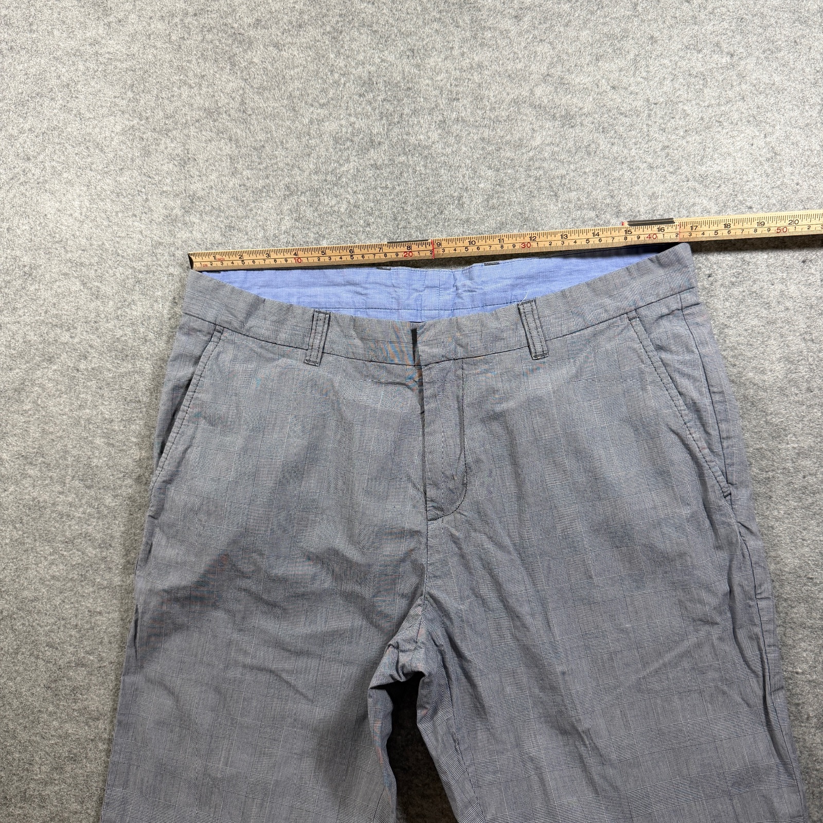Tommy Hilfiger Plaid Pants Mens 34x32 Blue Straight Leg Slub Cotton Preppy thumbnail 5