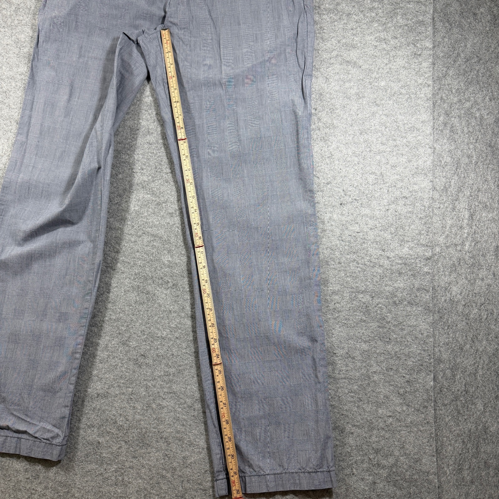 Tommy Hilfiger Plaid Pants Mens 34x32 Blue Straight Leg Slub Cotton Preppy thumbnail 6