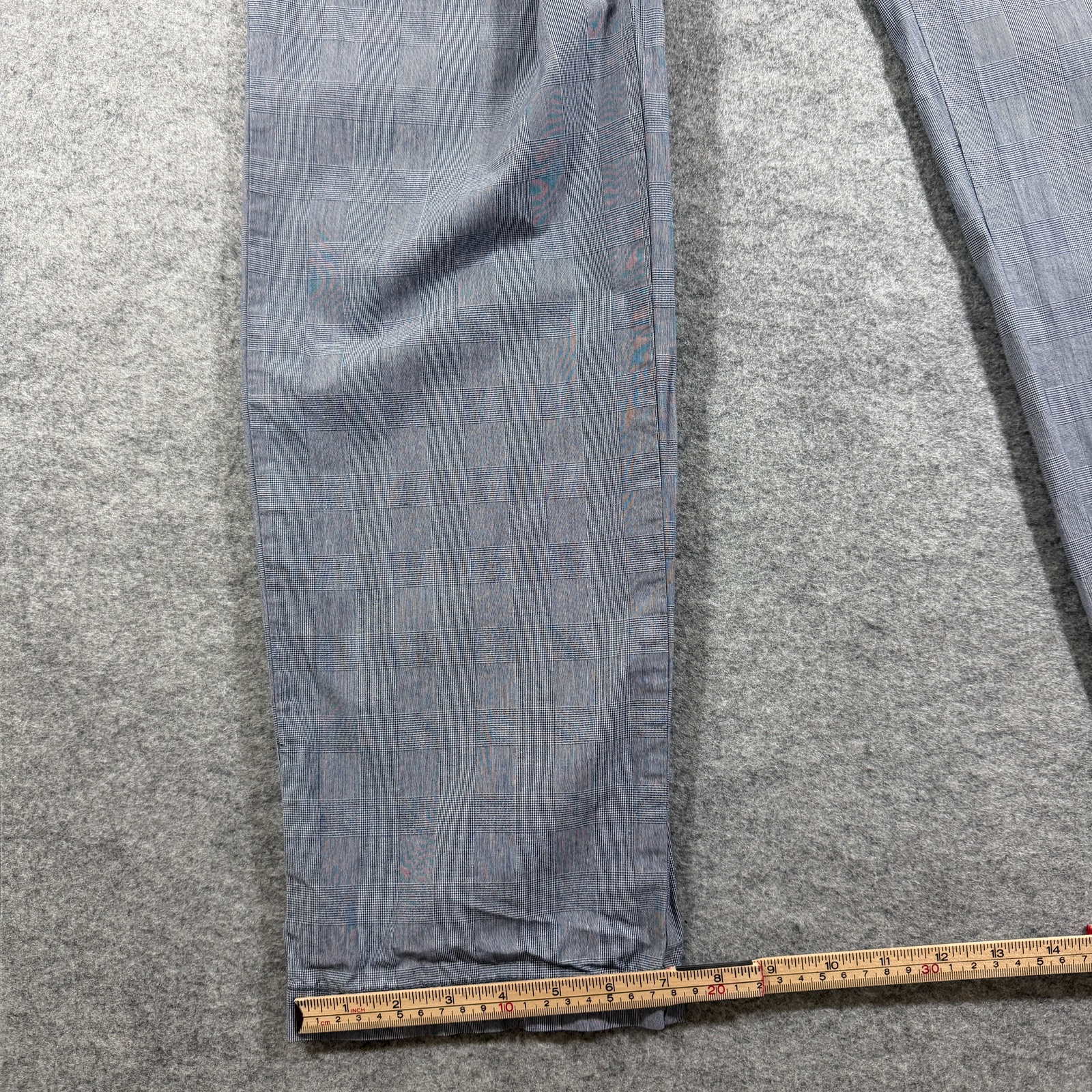 Tommy Hilfiger Plaid Pants Mens 34x32 Blue Straight Leg Slub Cotton Preppy thumbnail 8