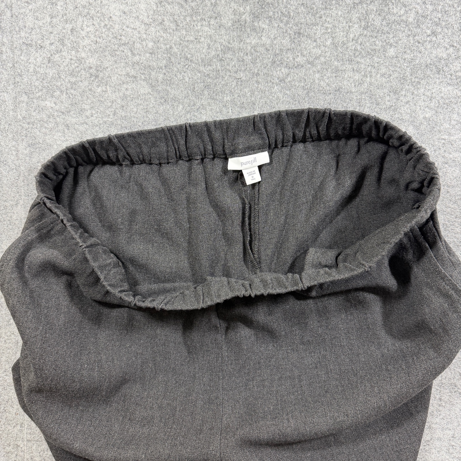 Pure Jill Wide Leg Pants Womens M Tall Gray Rayon Pull On Elastic Waist Relaxed thumbnail 3