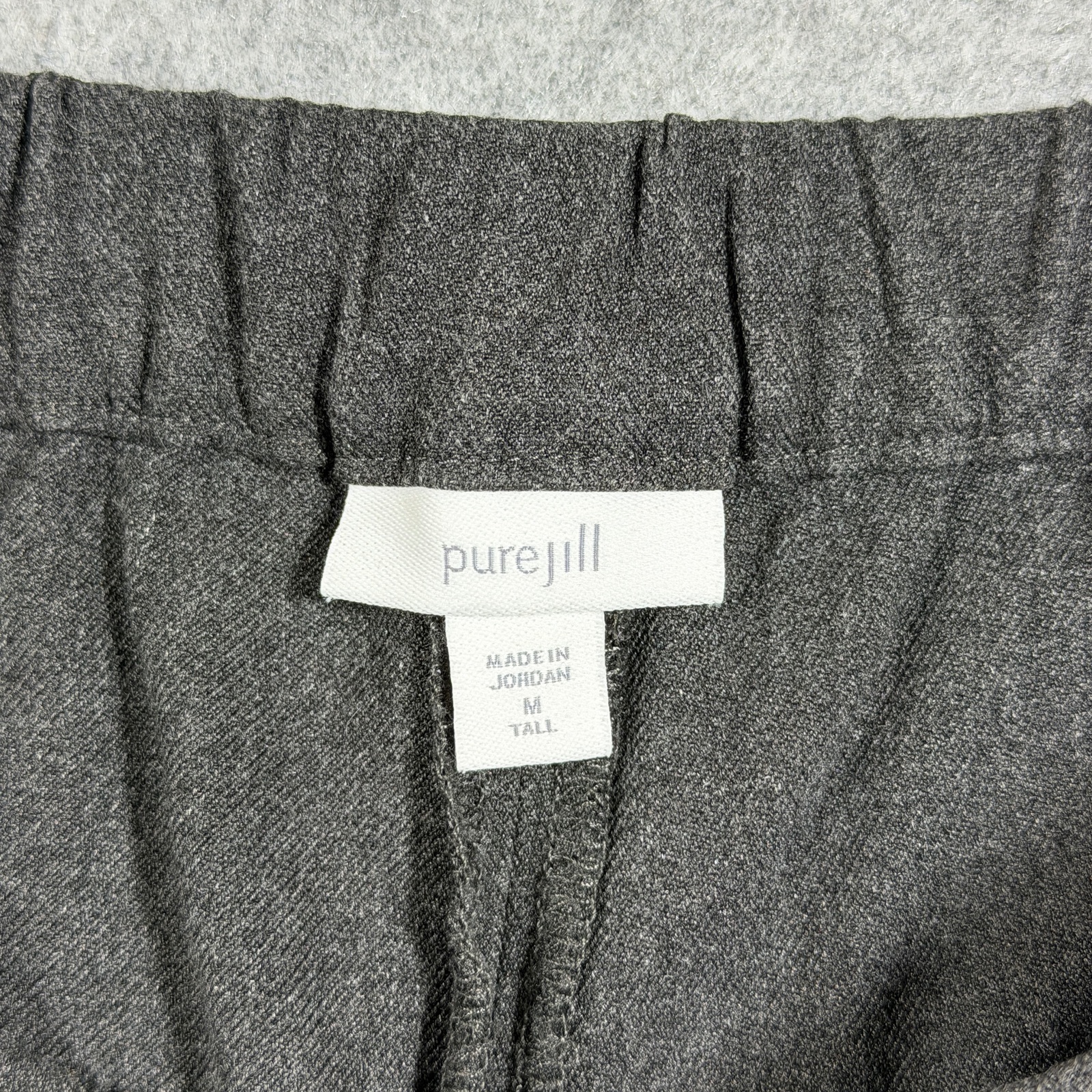 Pure Jill Wide Leg Pants Womens M Tall Gray Rayon Pull On Elastic Waist Relaxed thumbnail 4