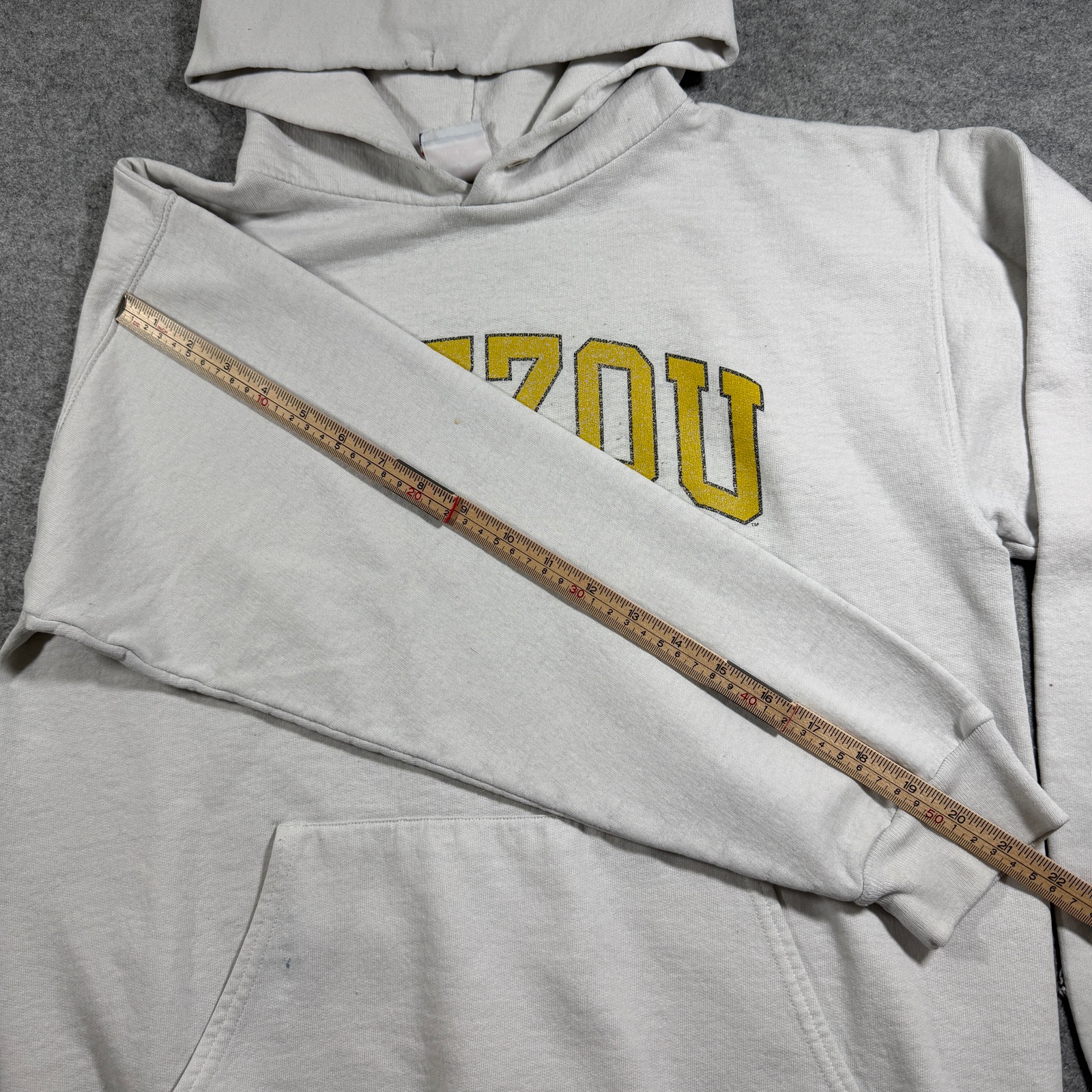 Vintage 90s Champion Mizzou Tigers Hoodie Mens M White Fleece NCAA Missouri Logo thumbnail 10