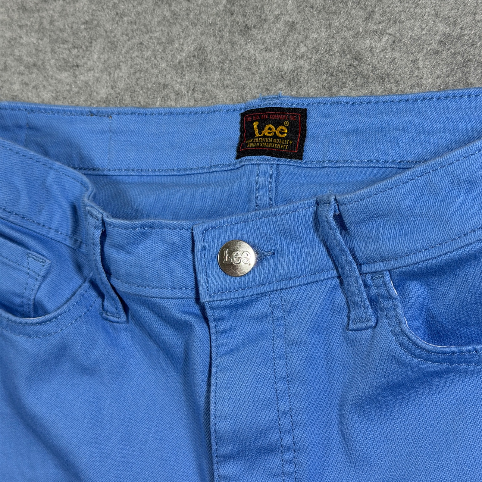 Lee Denim Shorts Womens 12 Medium Blue 5 Pocket Bermuda Cotton Stretch thumbnail 9