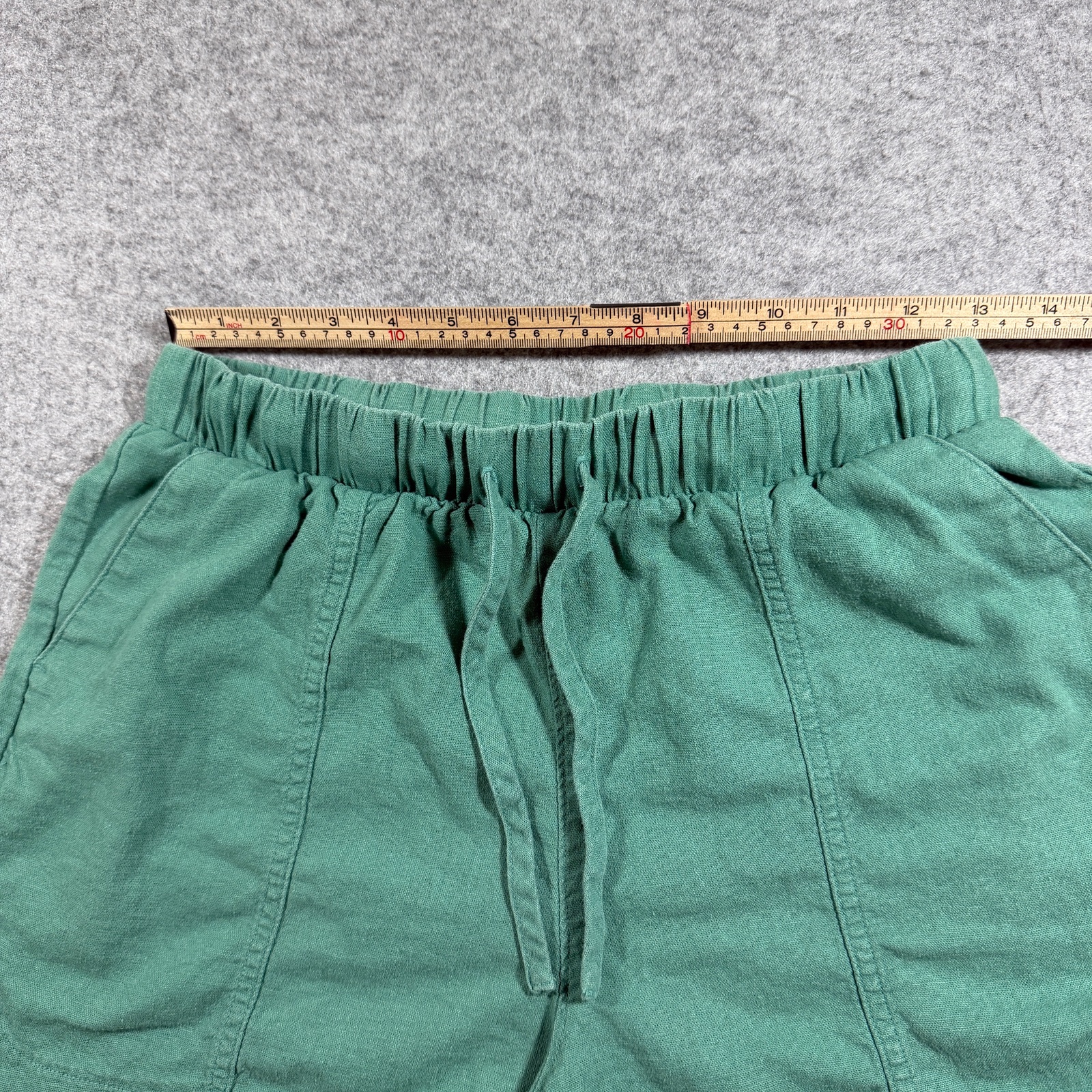 Universal Thread Shorts Womens S Green Linen Blend Relaxed Fit Split Hem Summer thumbnail 6