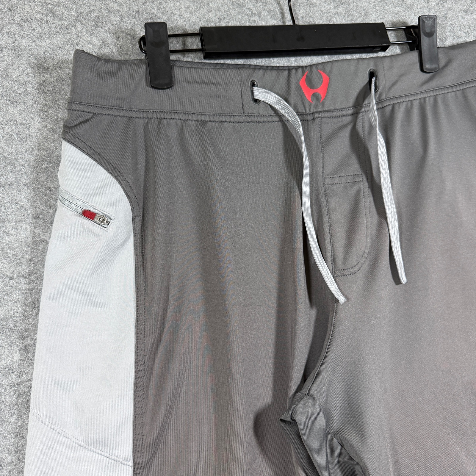 Hylete Athletic Shorts Mens L Gray White Zip Pocket Workout Training Drawstring thumbnail 10