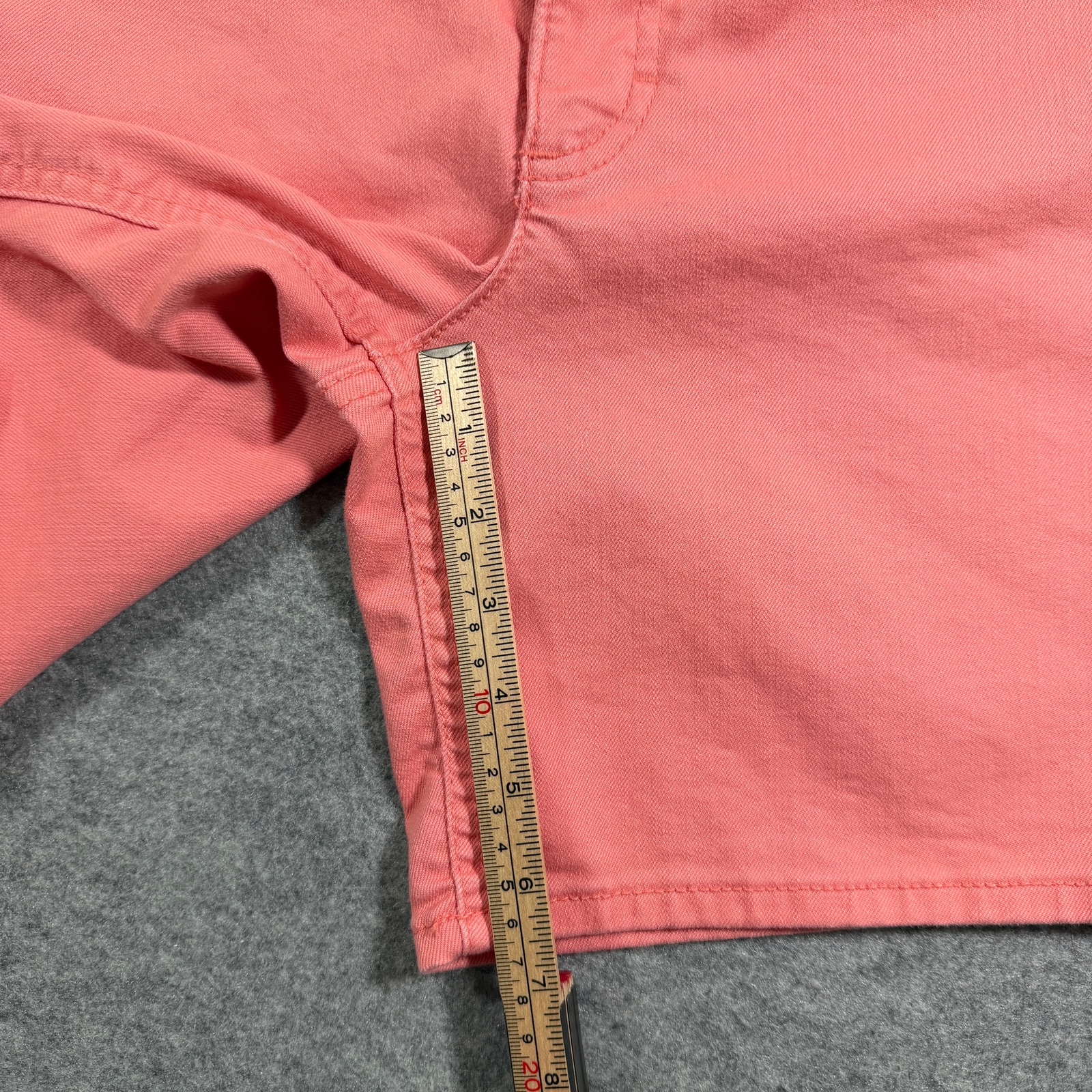 Lee Shorts Womens 10M Coral Salmon Pink Mid Rise Regular Fit Cotton Stretch thumbnail 8