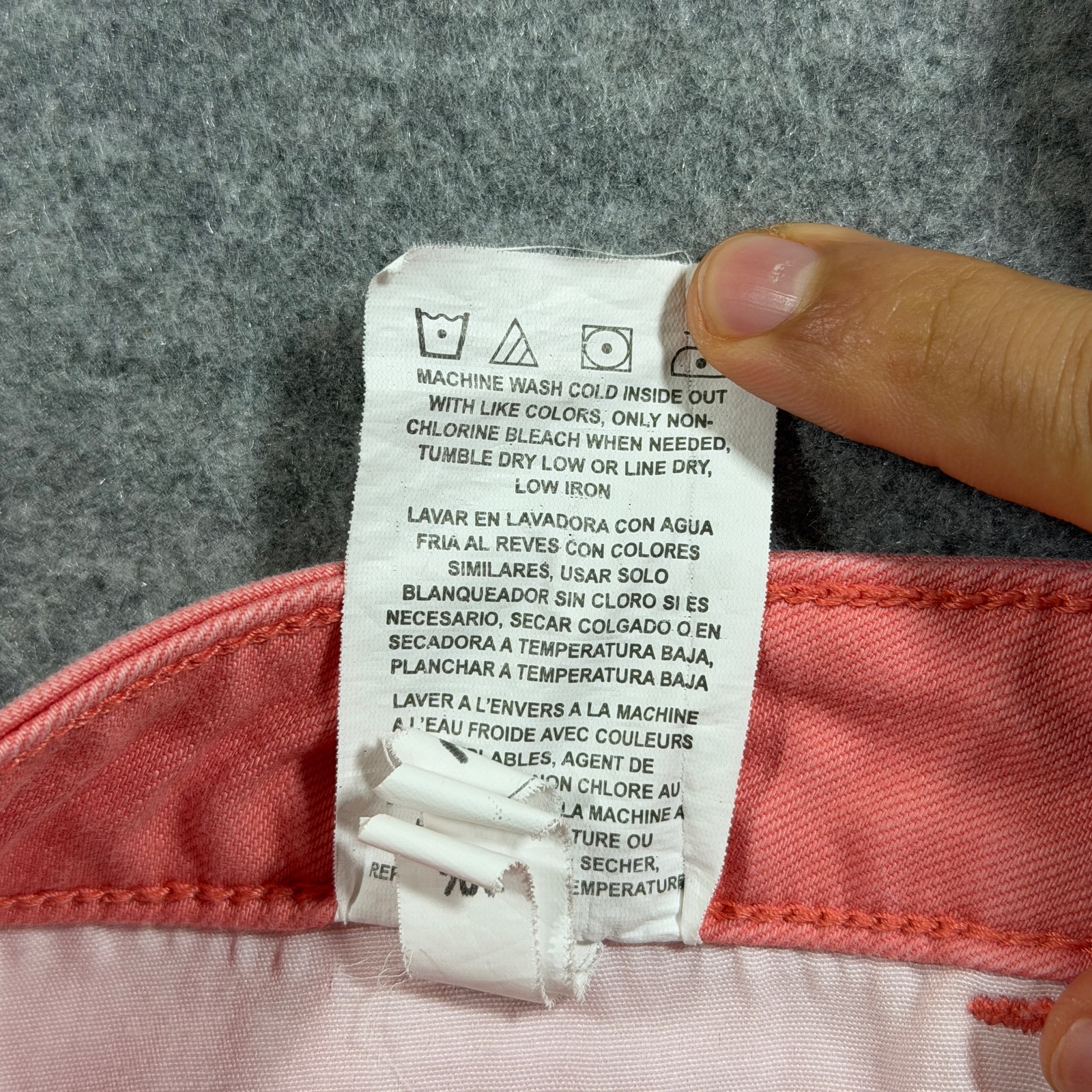 Lee Shorts Womens 10M Coral Salmon Pink Mid Rise Regular Fit Cotton Stretch thumbnail 9