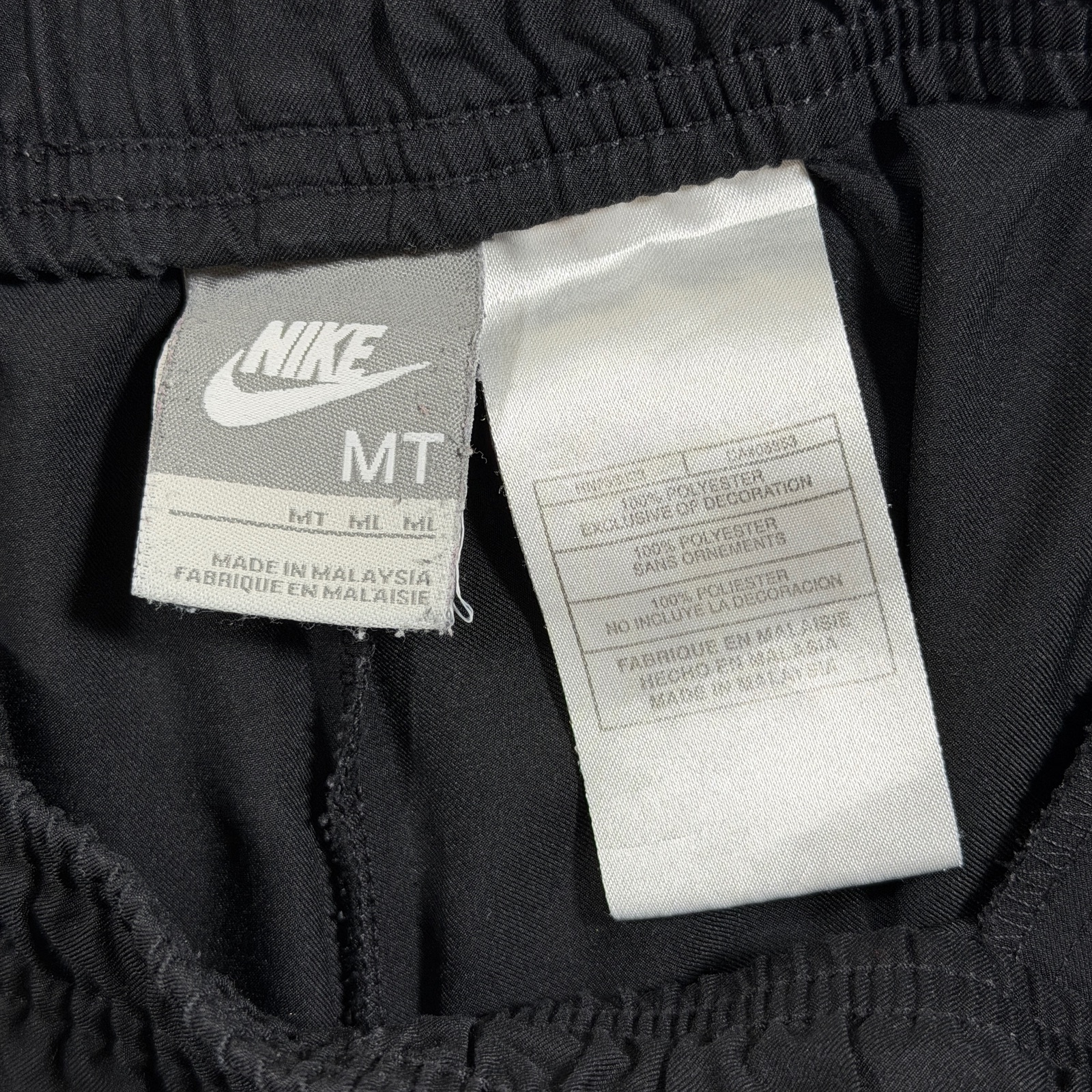 Nike Track Pants Mens MT Black White Piping Polyester Athletic Running Pockets thumbnail 4