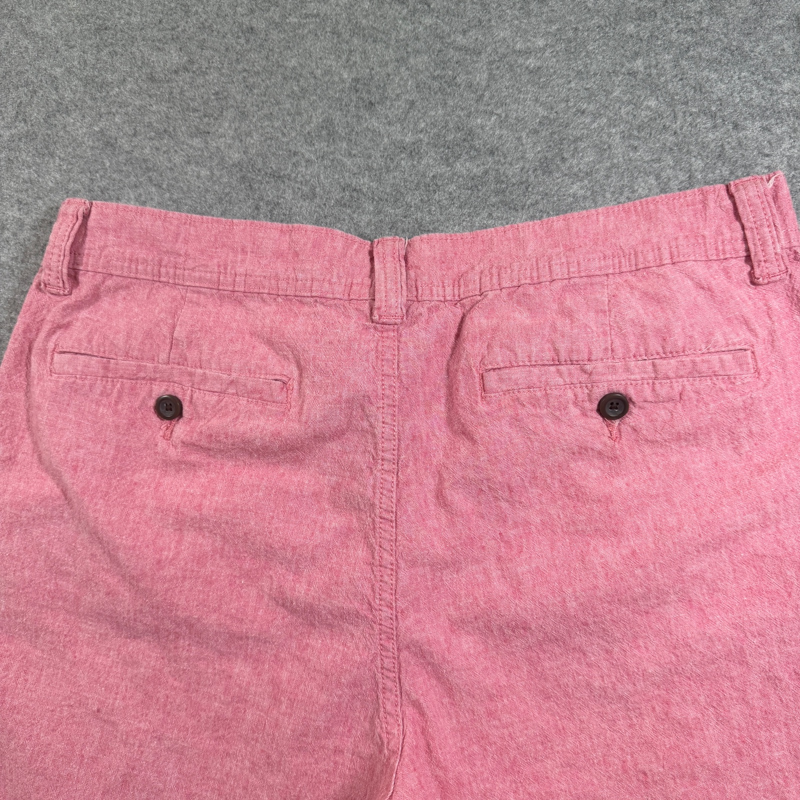 St. John's Bay Shorts Mens 36 Pink Cotton Linen Flat Front Preppy Summer thumbnail 3
