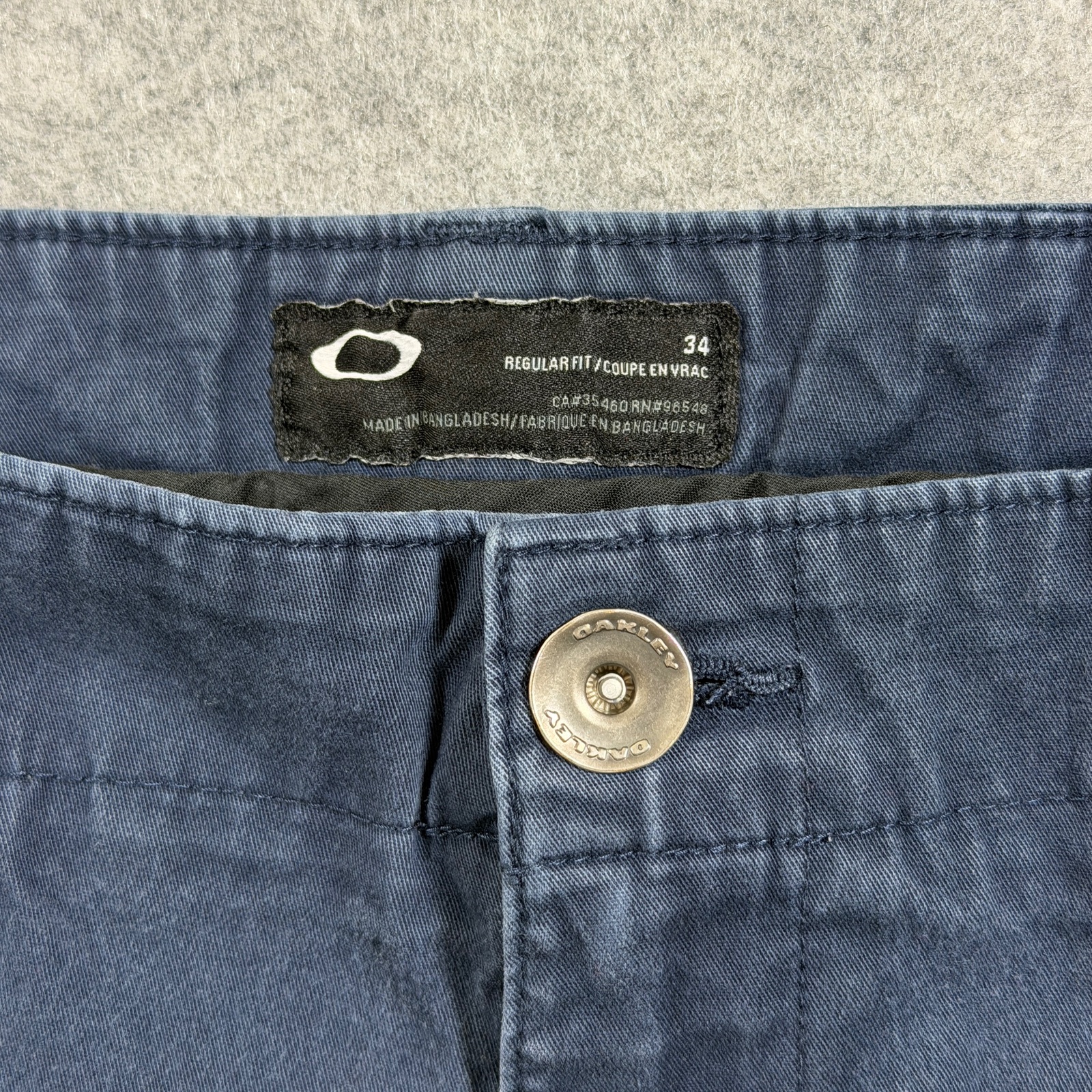 Oakley Chino Shorts Mens 34 Navy Blue Cotton Stretch Golf Preppy Casual thumbnail 5