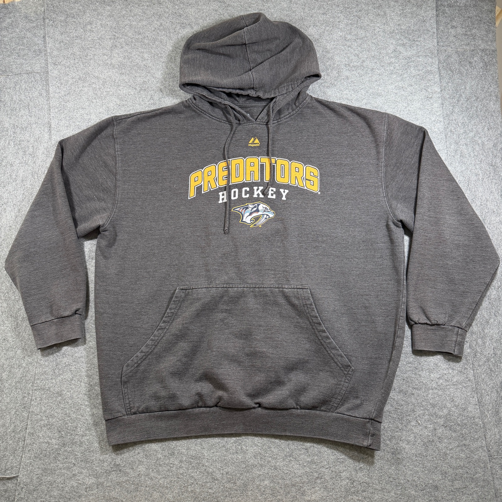 Majestic Nashville Predators Hoodie Mens 3X Gray Hockey NHL Fleece Pullover