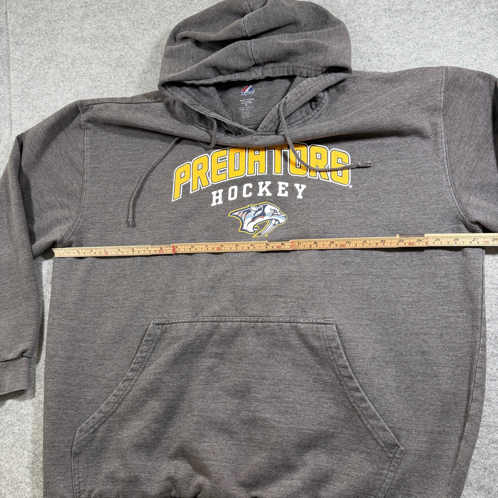 Majestic Nashville Predators Hoodie Mens 3X Gray Hockey NHL Fleece Pullover thumbnail 5
