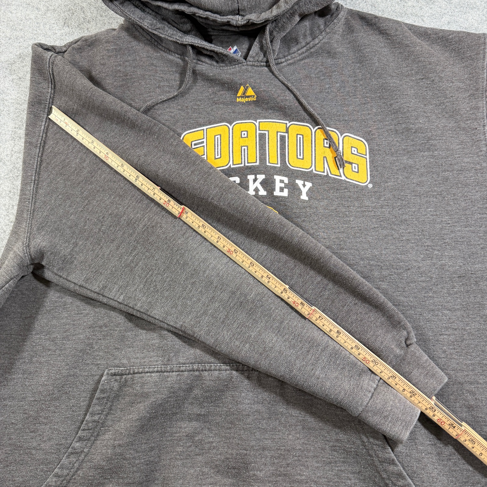 Majestic Nashville Predators Hoodie Mens 3X Gray Hockey NHL Fleece Pullover thumbnail 7