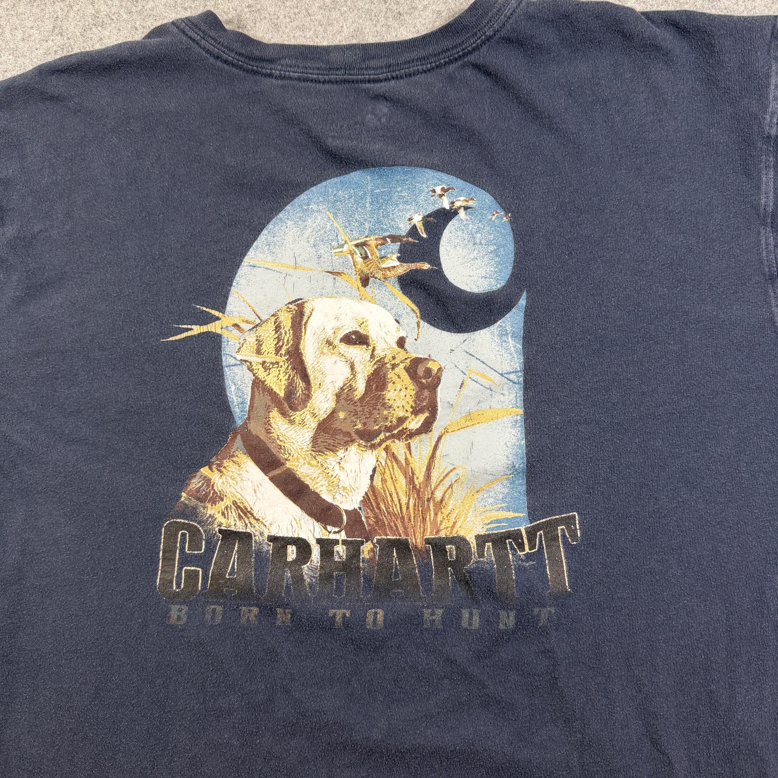 Carhartt Workwear Pocket T Shirt Mens L Navy Blue Long Sleeve Cotton Relaxed Fit thumbnail 3